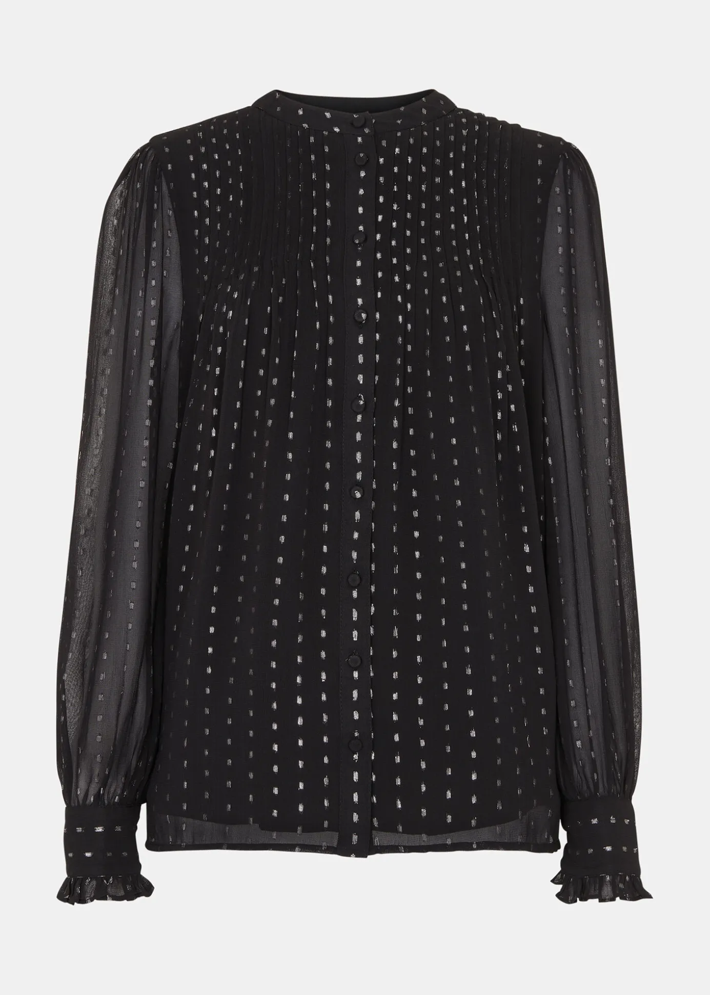 Black Metallic Stripe Shirt