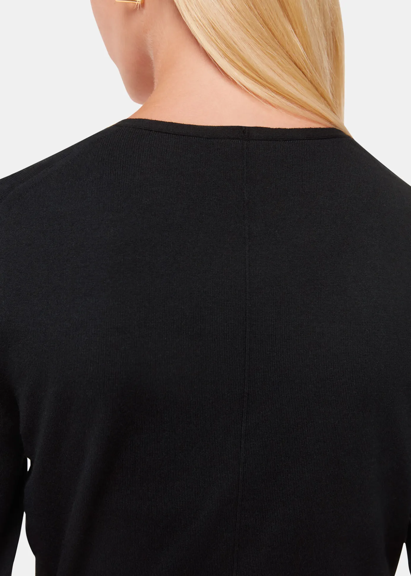 Black Mila V Neck Knit