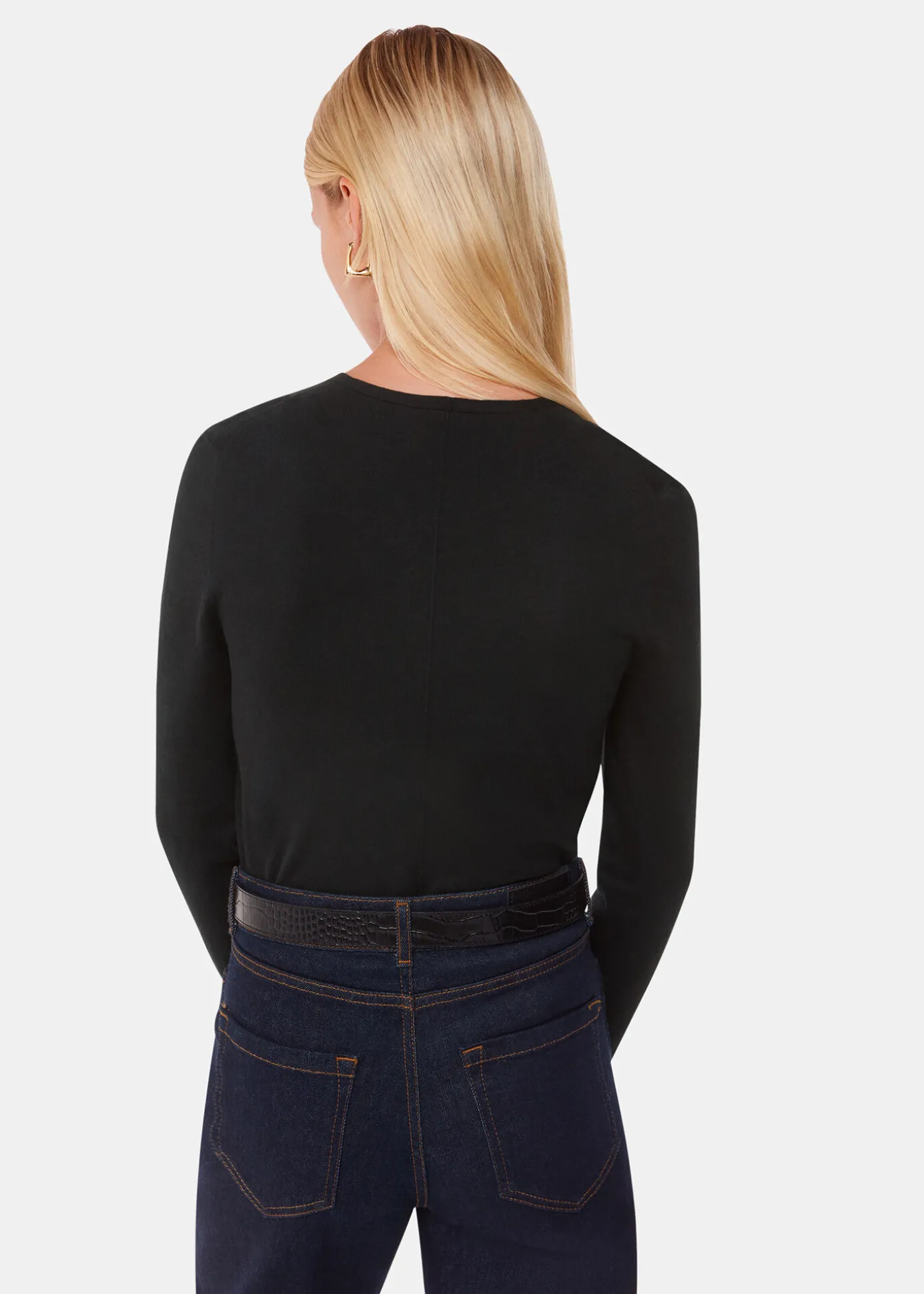 Black Mila V Neck Knit