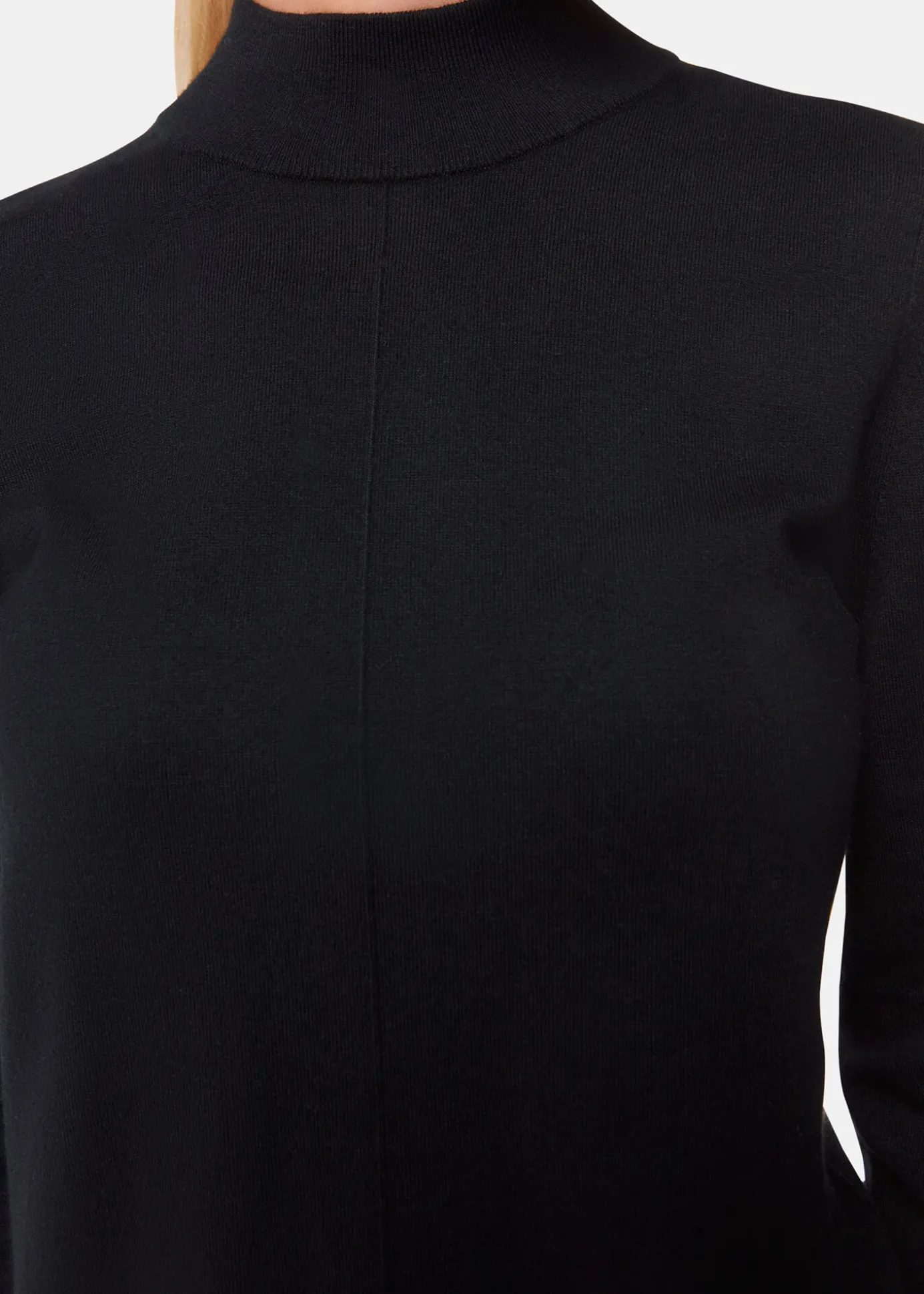 Black Mira Funnel Neck Knit