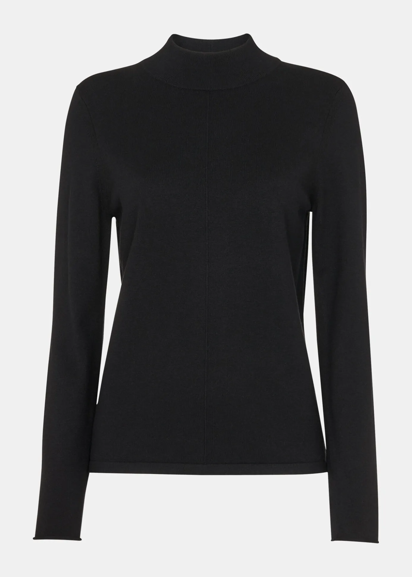 Black Mira Funnel Neck Knit