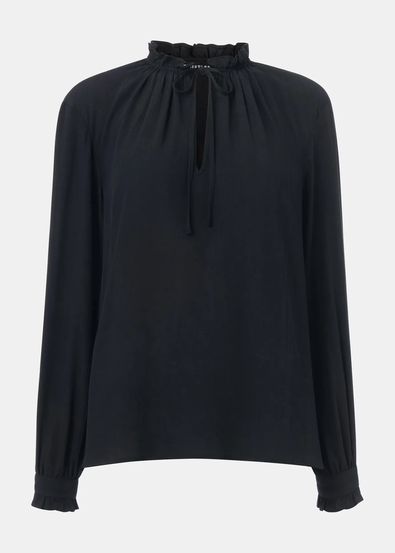 Black Paige Tie Neck Blouse