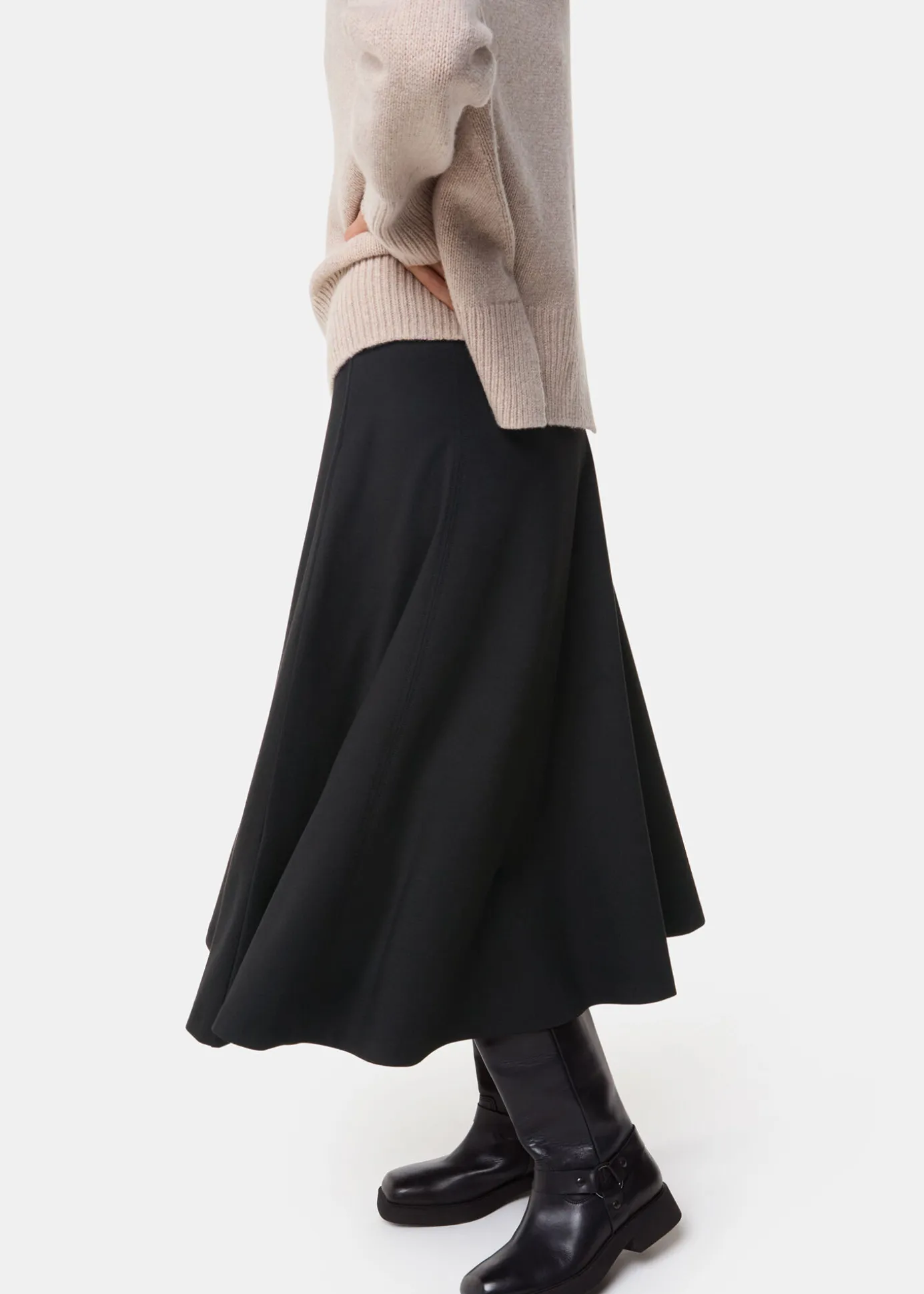 Black Ponte Full Skirt