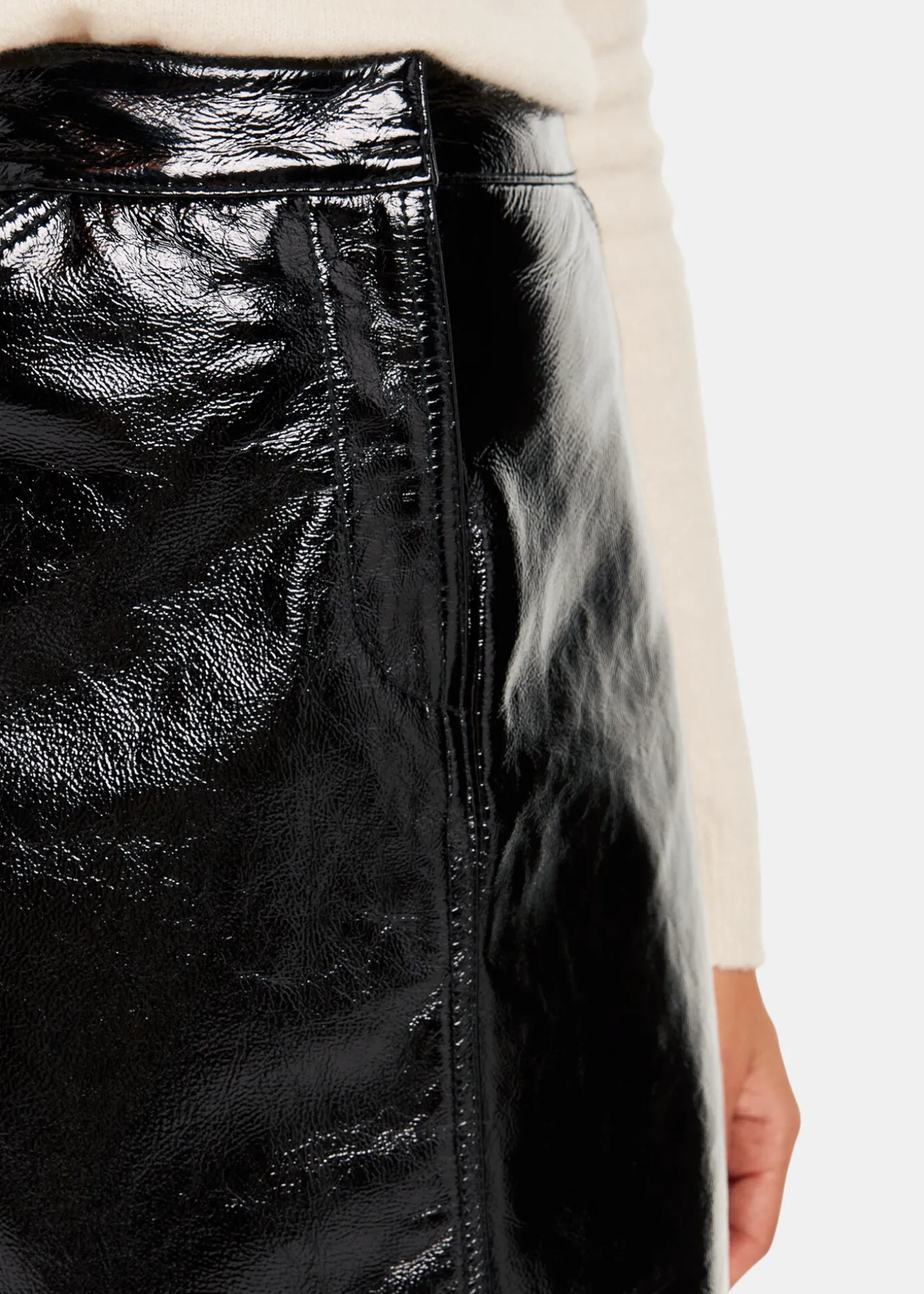 Black Rachel Patent Leather Skirt