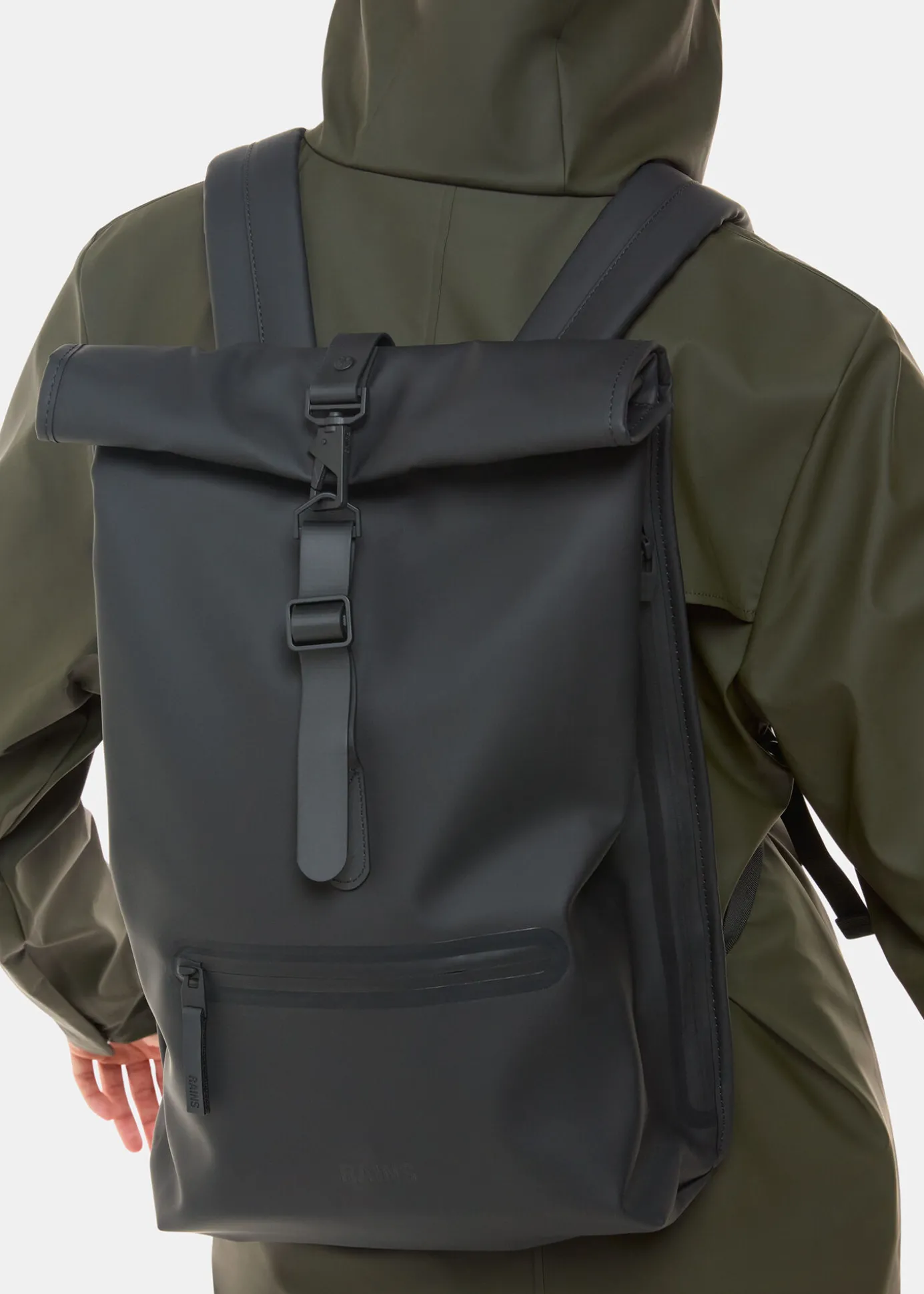 Black Rains Roll Top Backpack