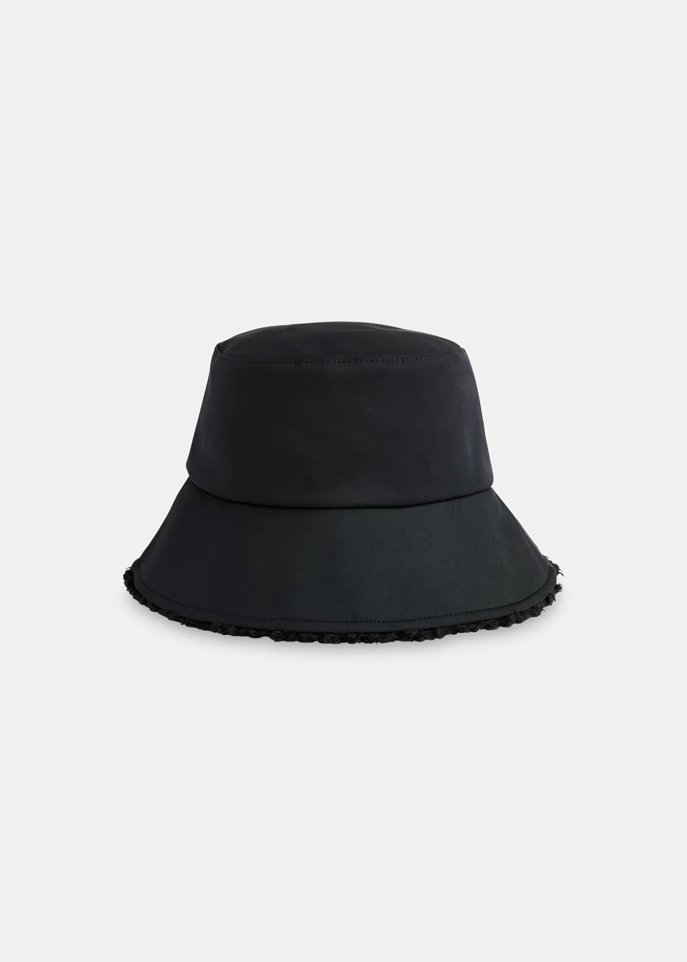 Black Reversible Borg Bucket Hat