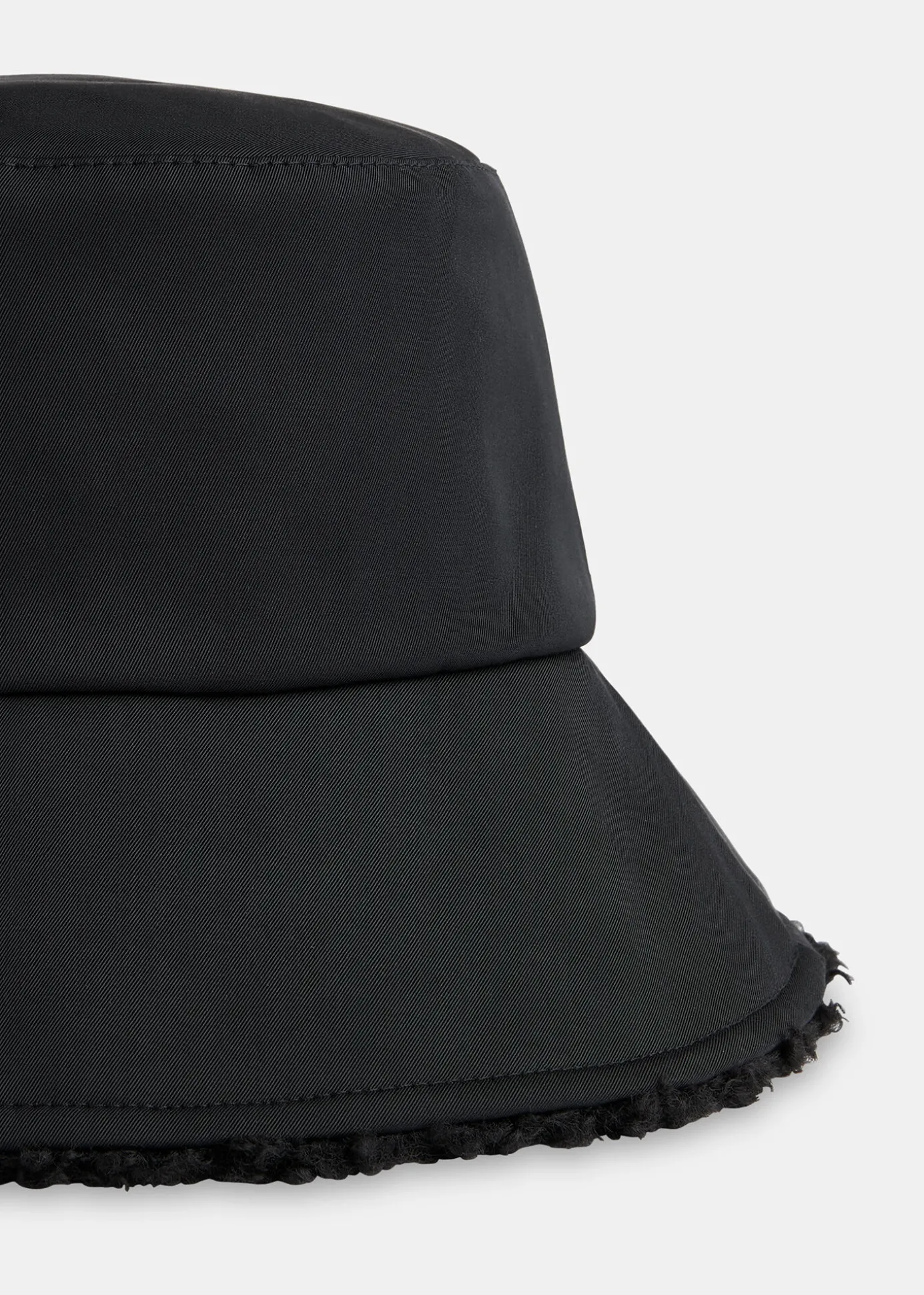 Black Reversible Borg Bucket Hat