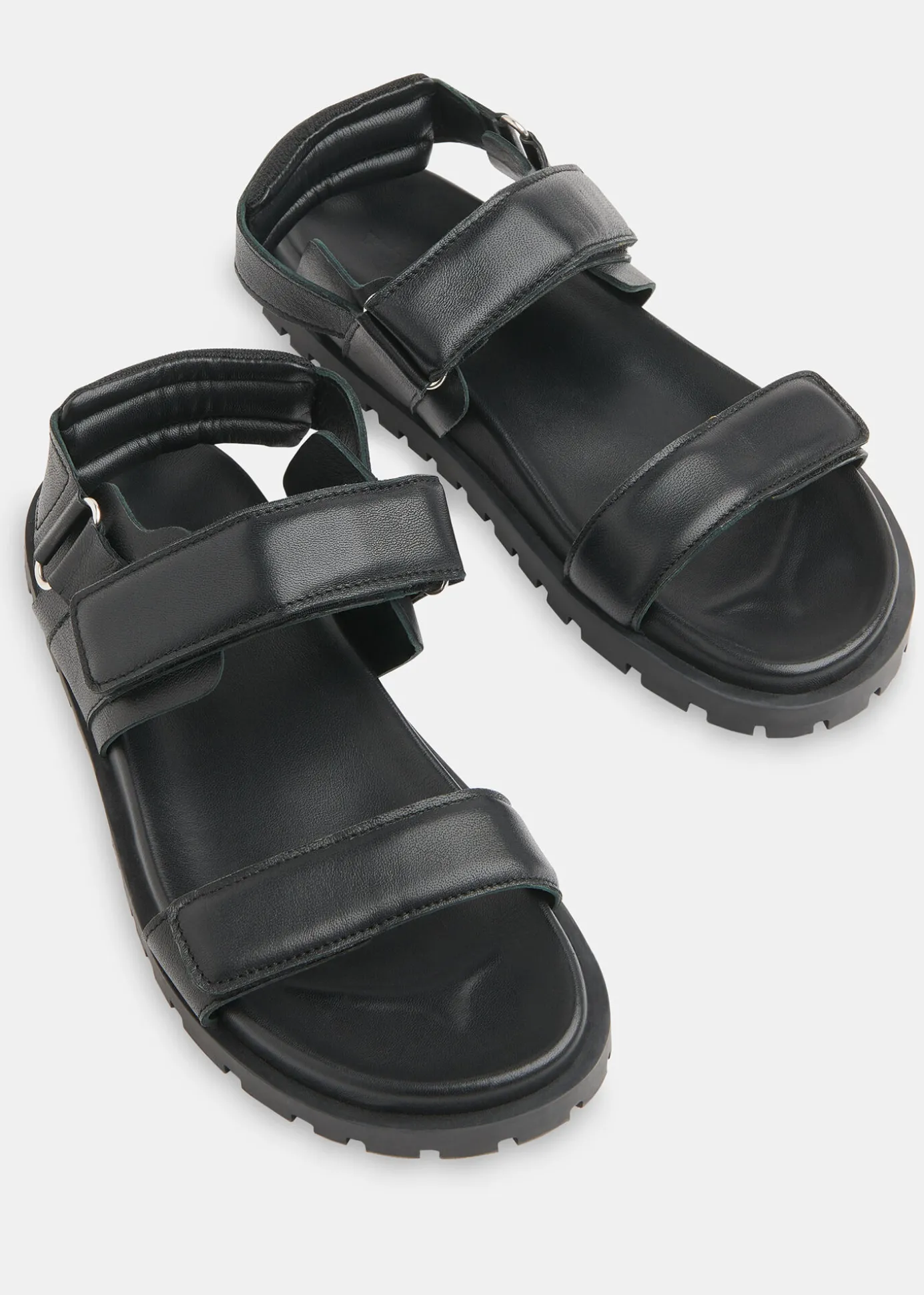 Black Ria Sporty Velcro Sandal