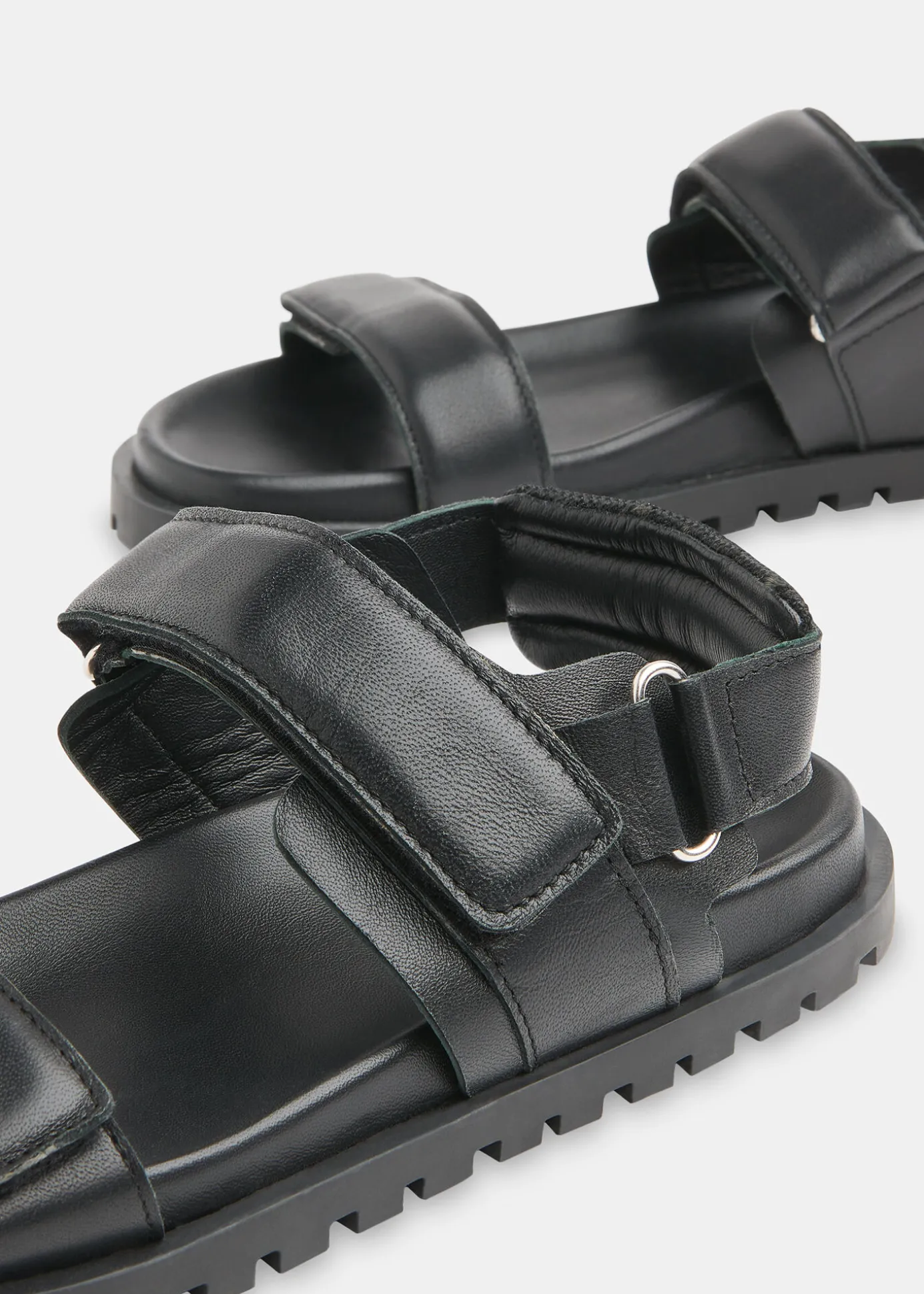 Black Ria Sporty Velcro Sandal