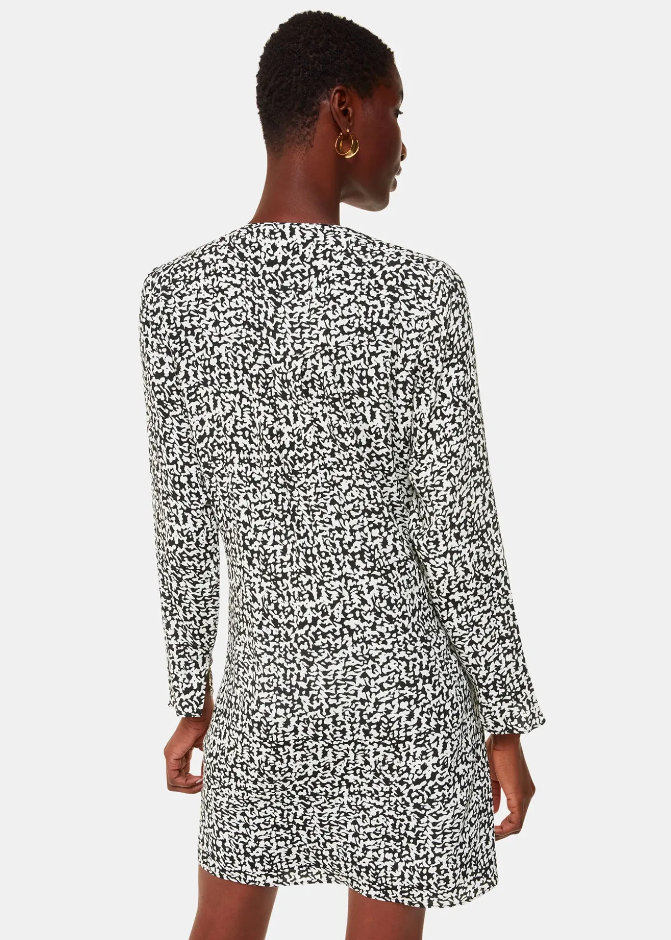 Black Scribble Print Flippy Dress