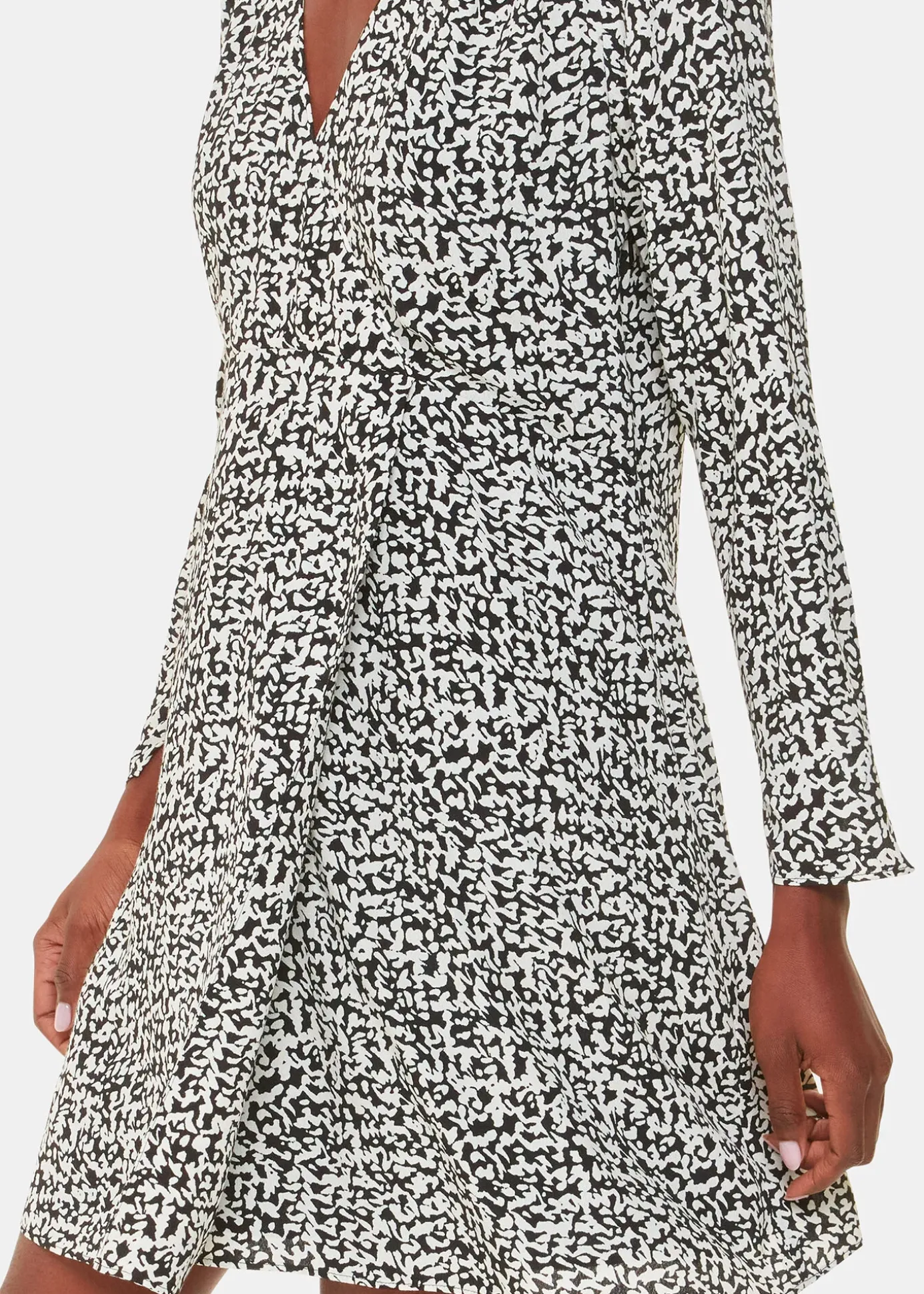 Black Scribble Print Flippy Dress