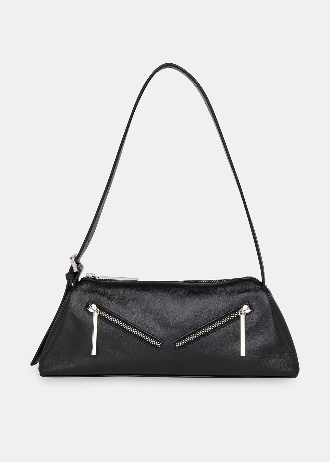 Black Seva Triple Zip Shoulder Bag