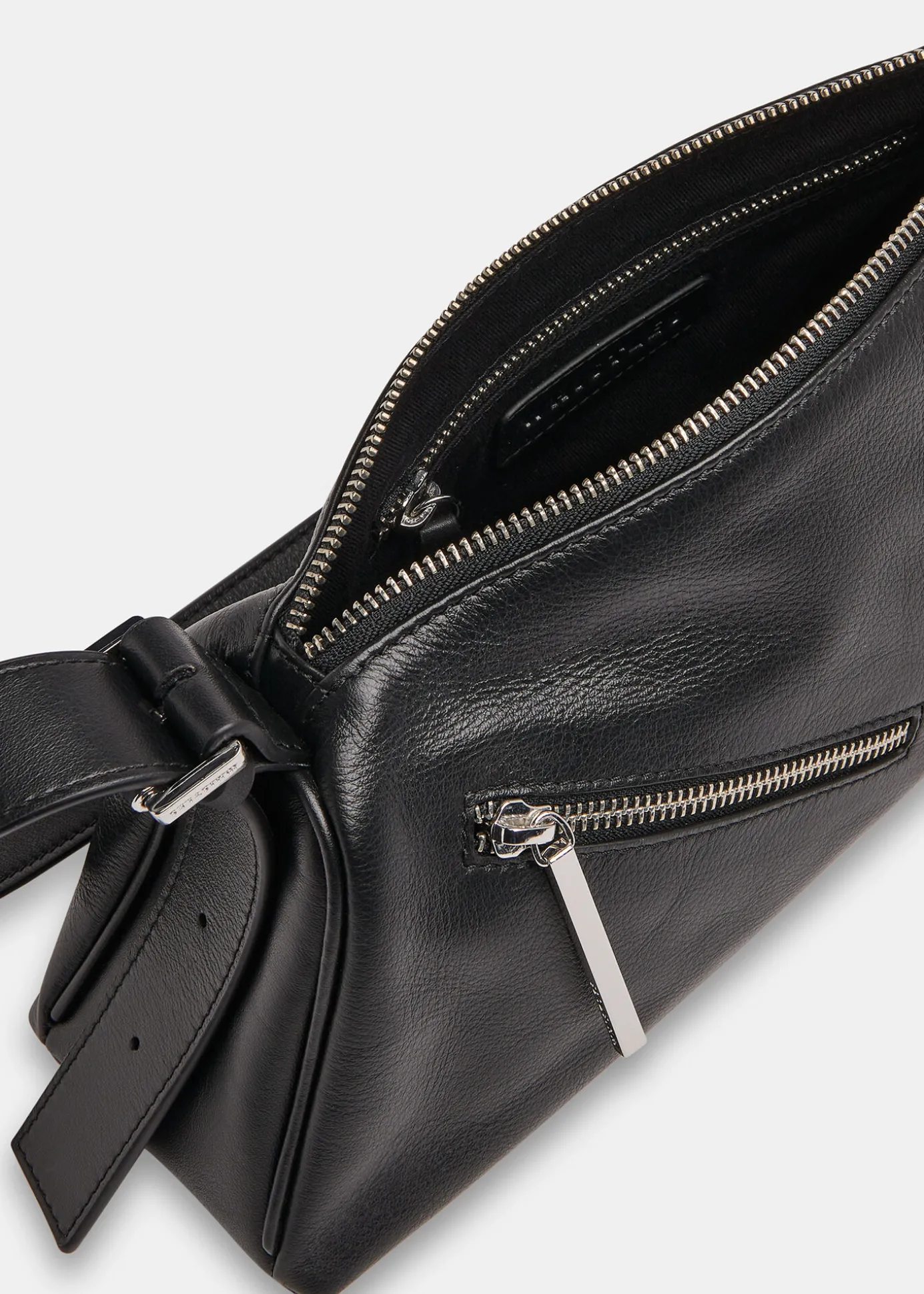 Black Seva Triple Zip Shoulder Bag