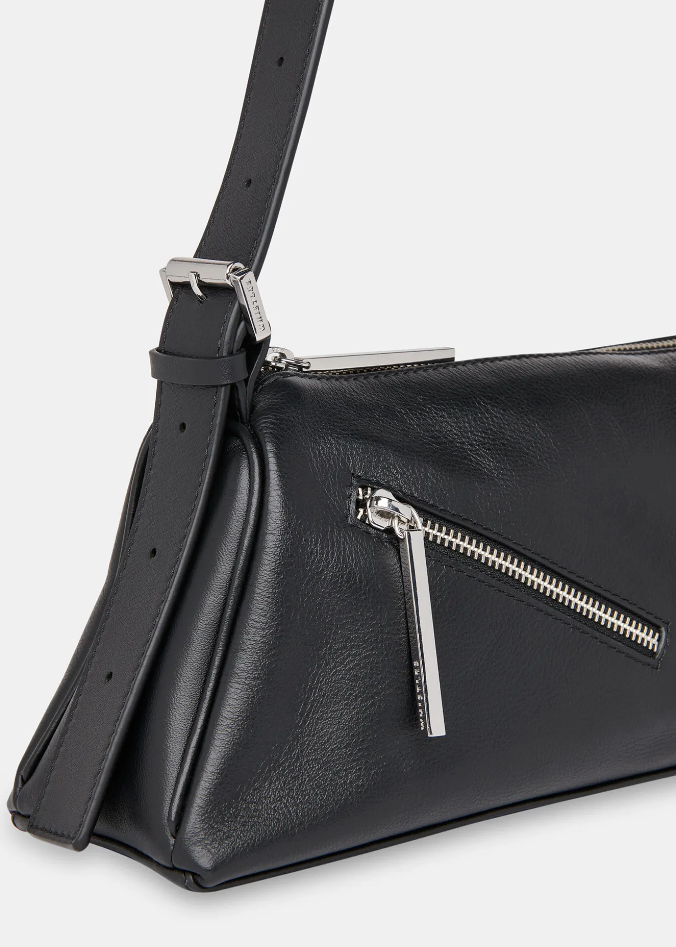 Black Seva Triple Zip Shoulder Bag
