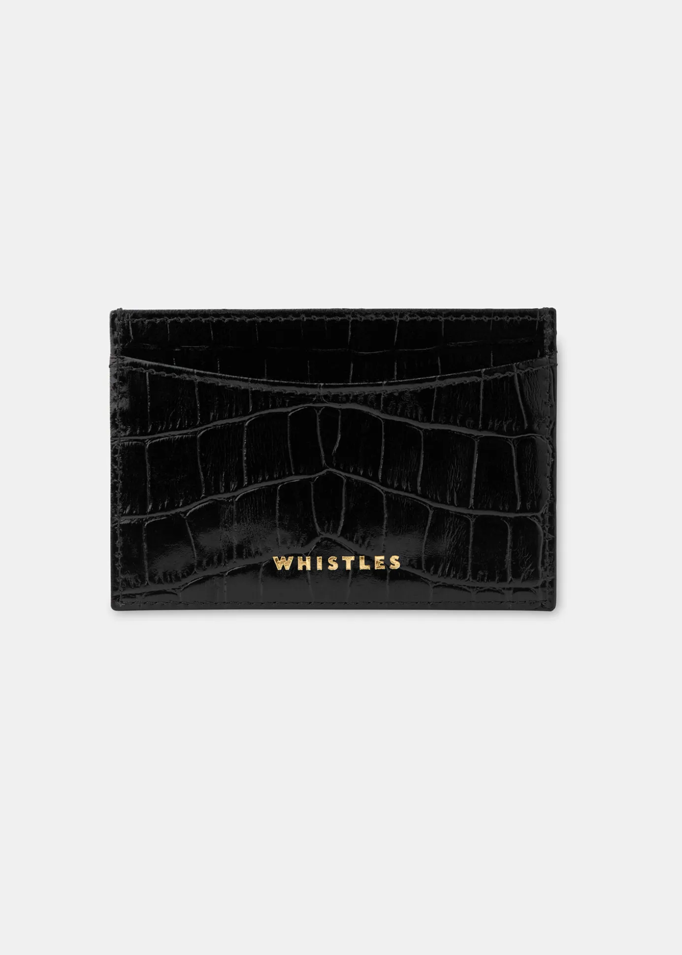 Black Shiny Croc Card Holder