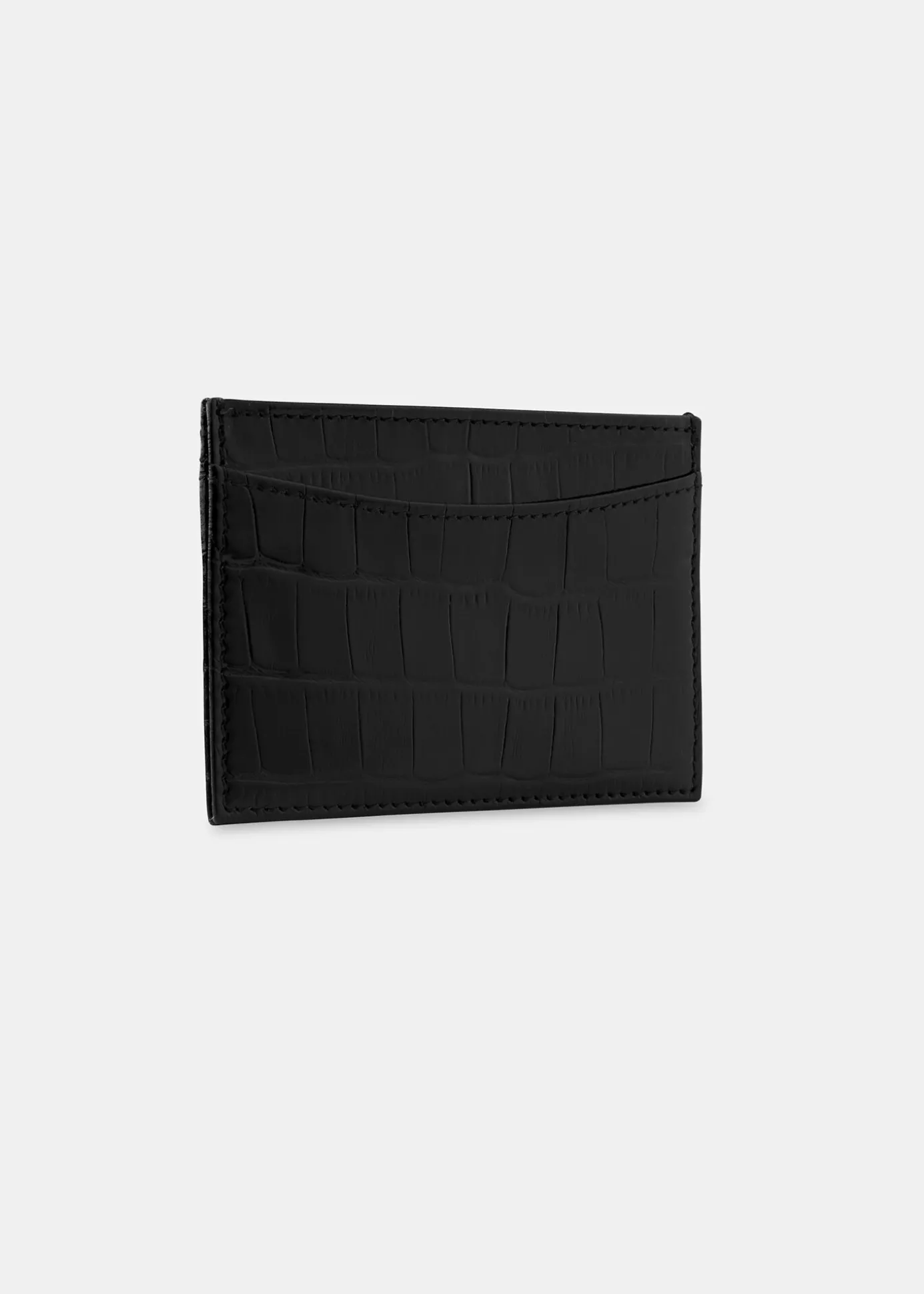 Black Shiny Croc Card Holder
