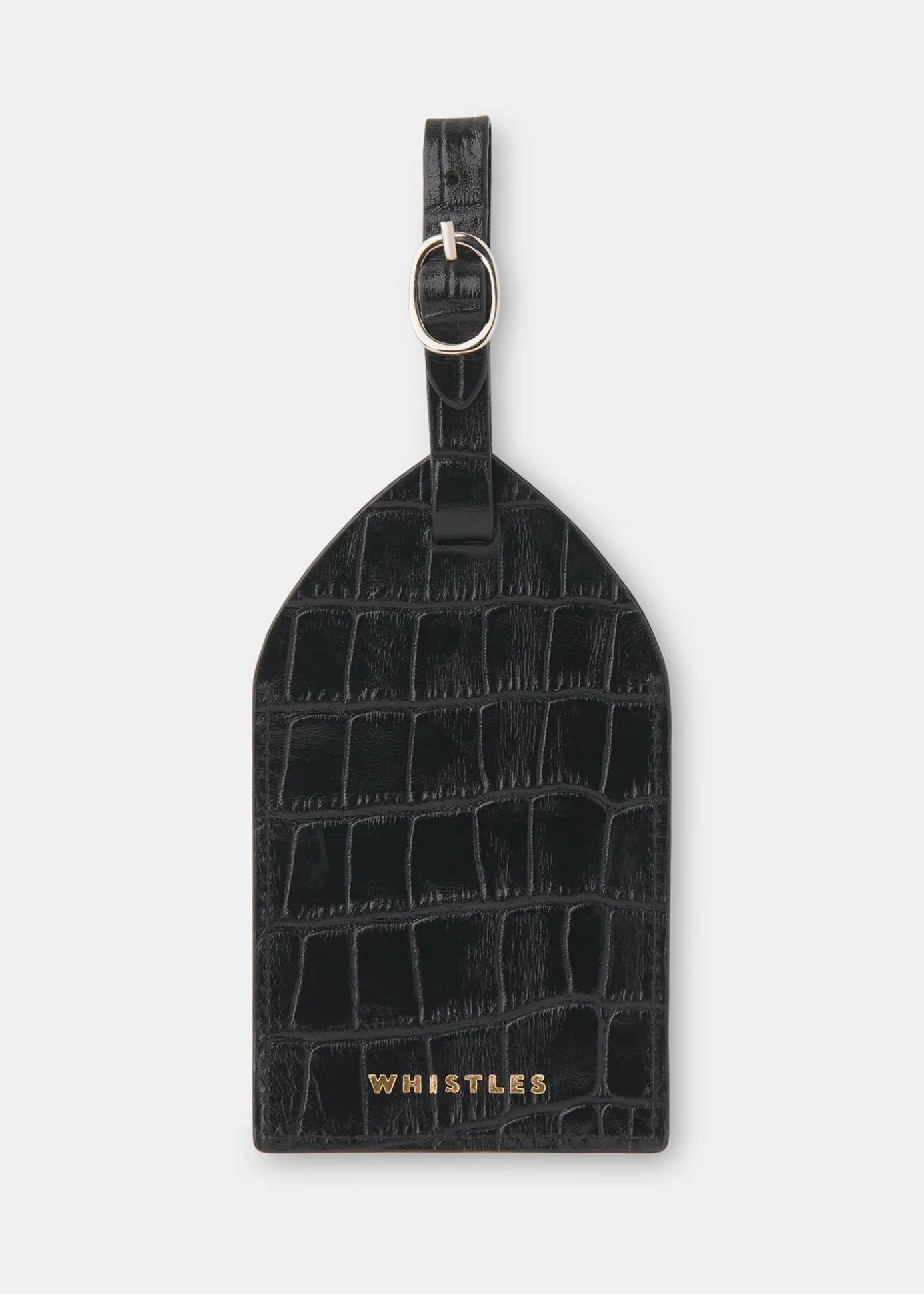 Black Shiny Croc Luggage Tag