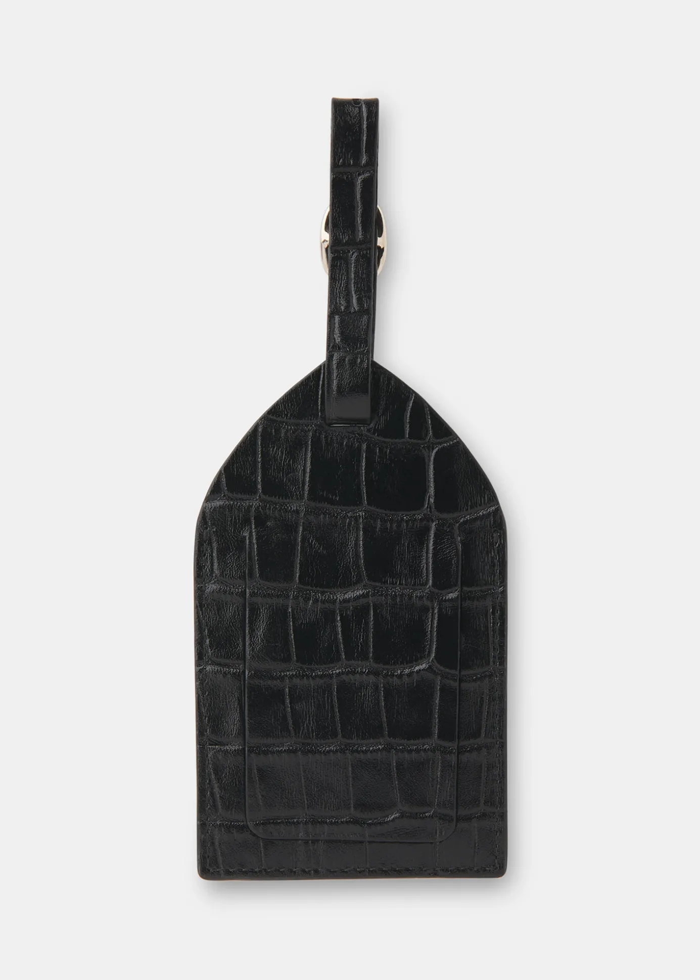 Black Shiny Croc Luggage Tag