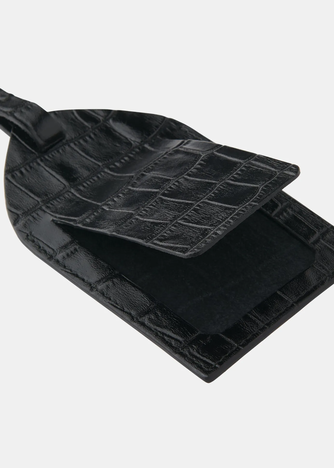 Black Shiny Croc Luggage Tag