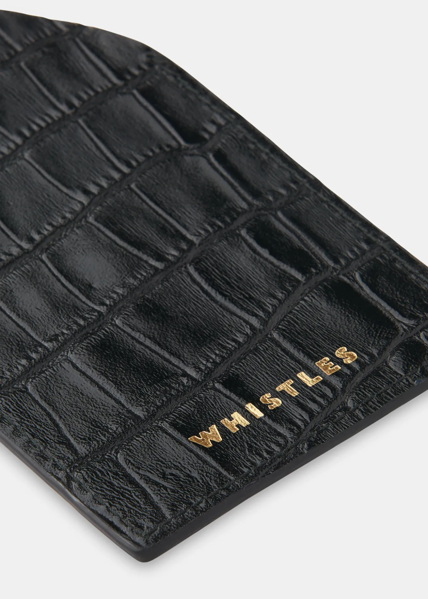 Black Shiny Croc Luggage Tag