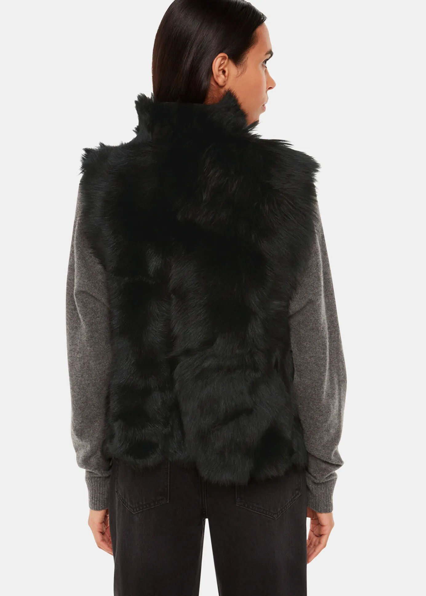 Black Short Toscana Sheepskin Gilet