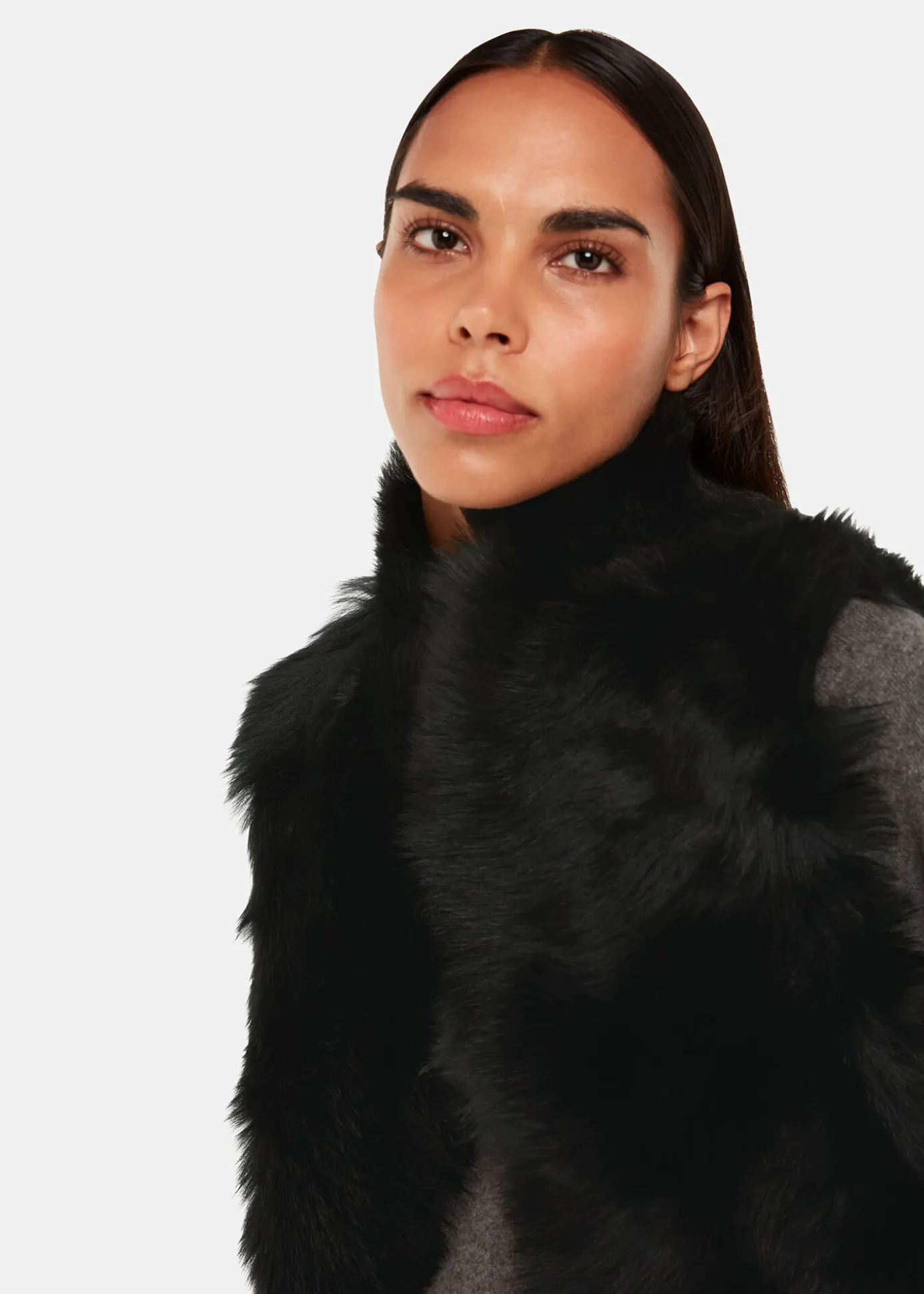 Black Short Toscana Sheepskin Gilet
