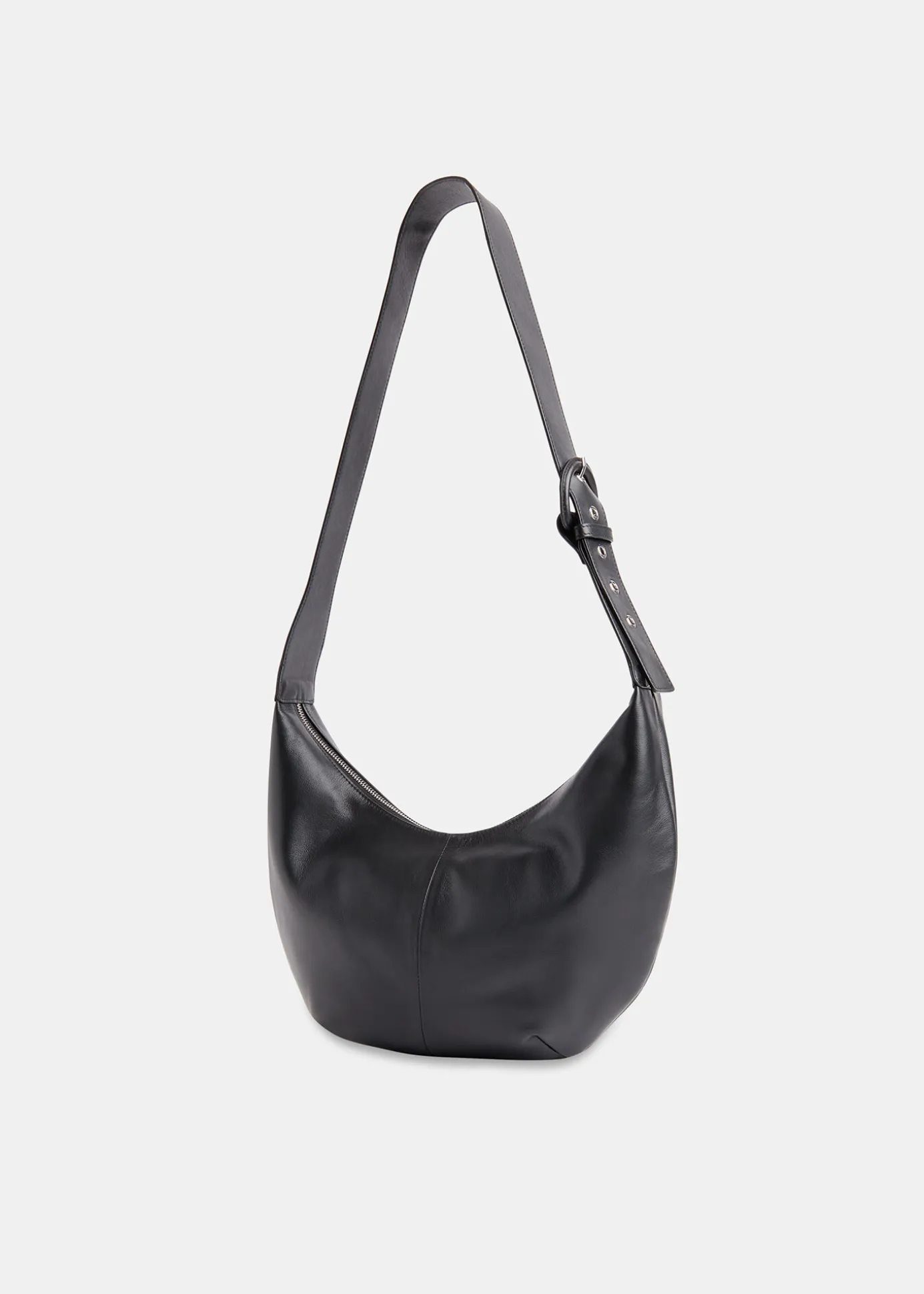 Black Sia Curved Crossbody Bag