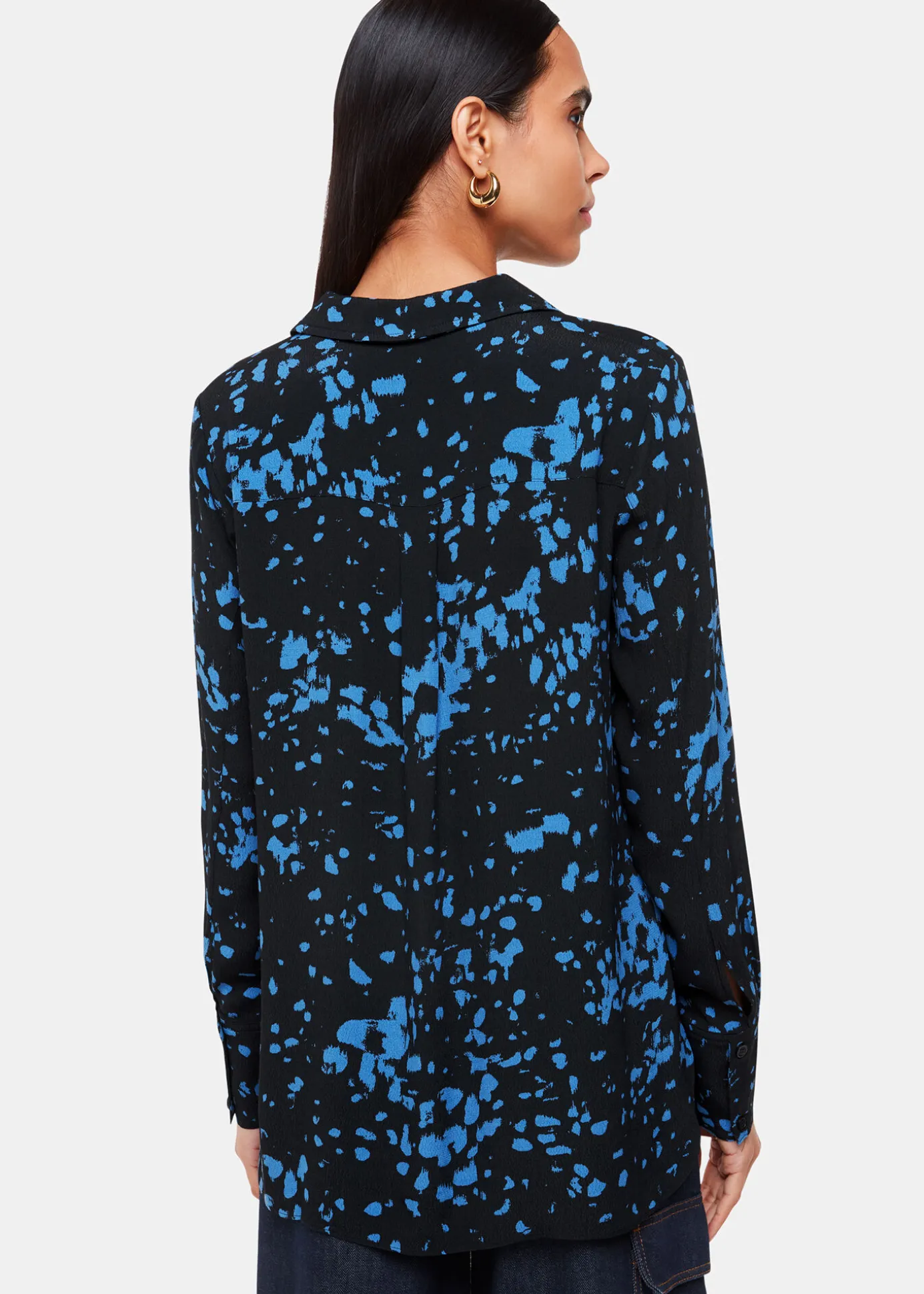 Black Smudged Spot Print Shirt