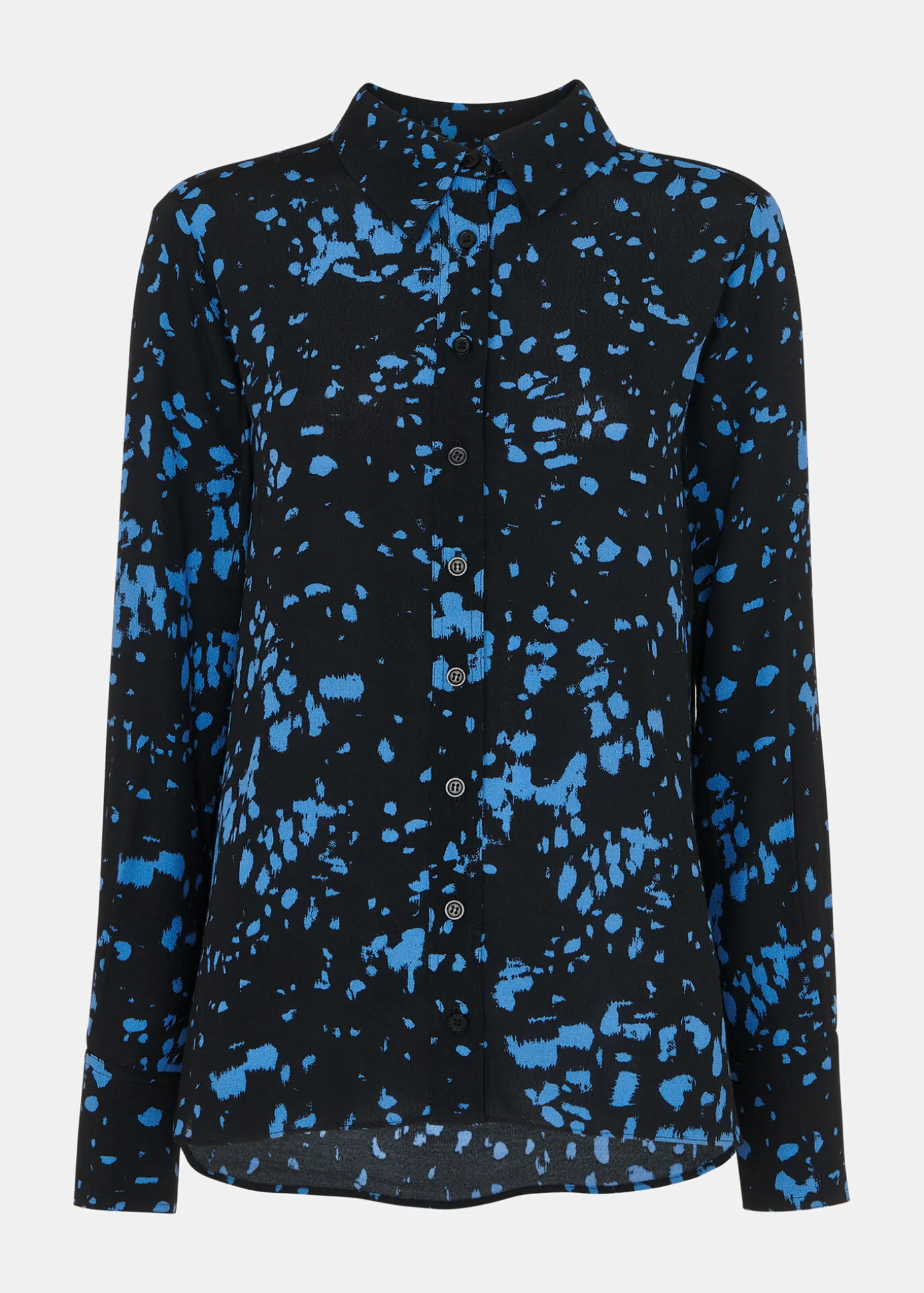 Black Smudged Spot Print Shirt
