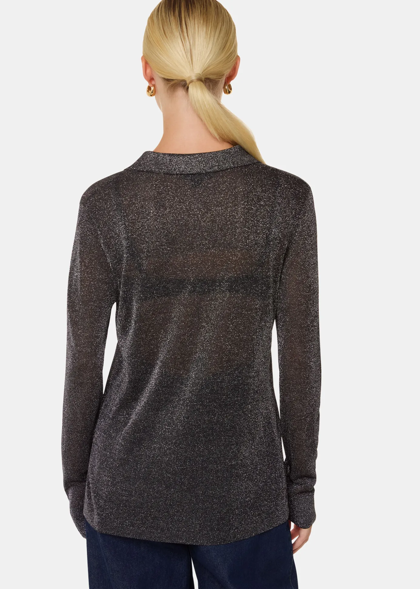 Black Sparkle Knit Shirt