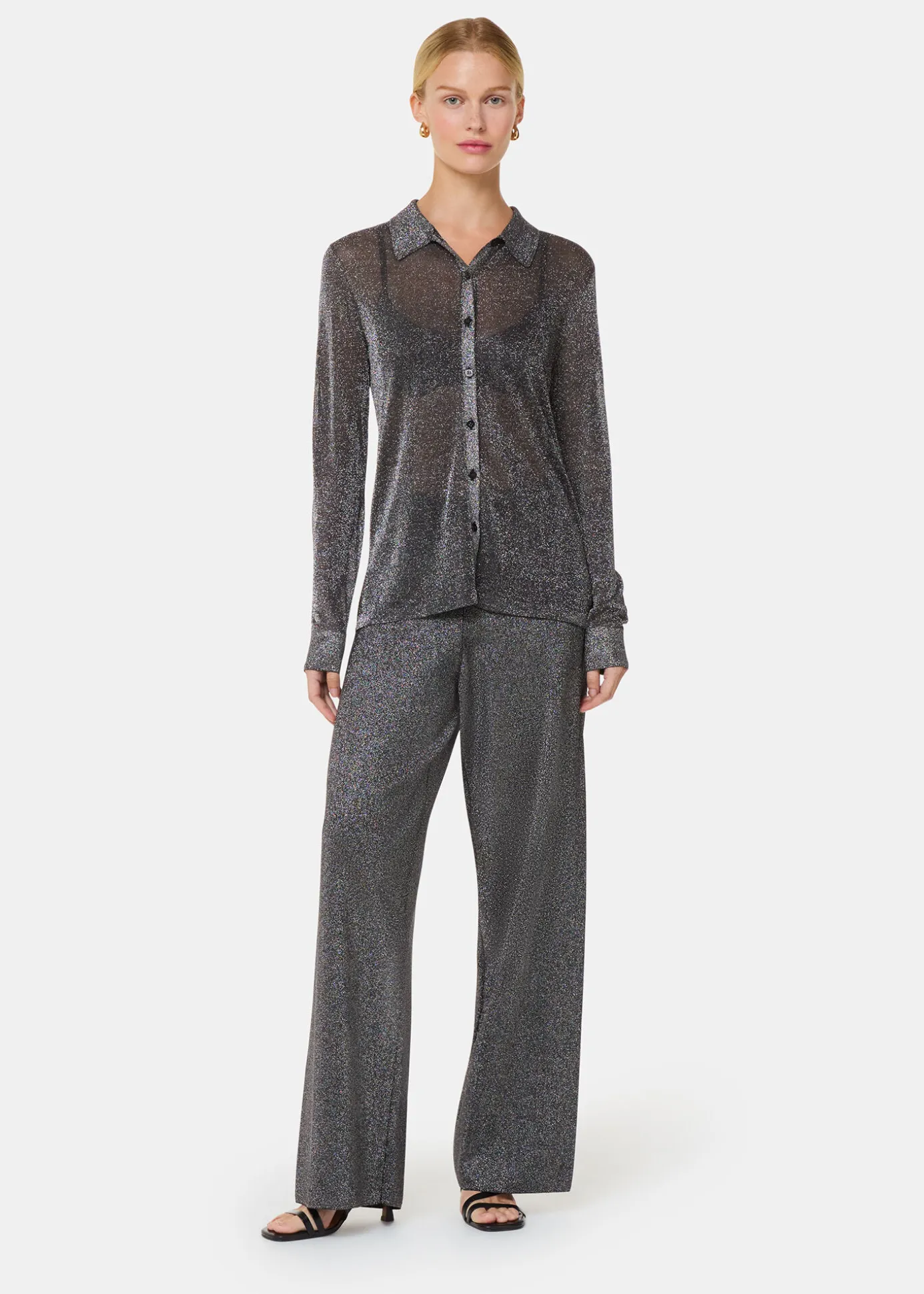 Black Sparkle Knit Shirt