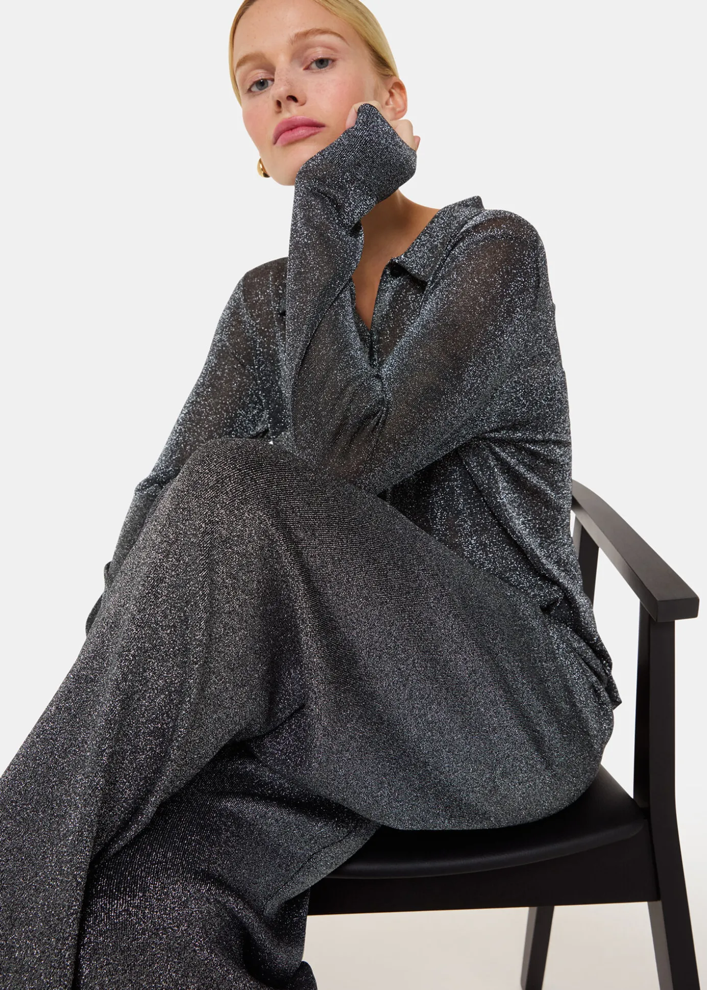 Black Sparkle Knitted Trouser