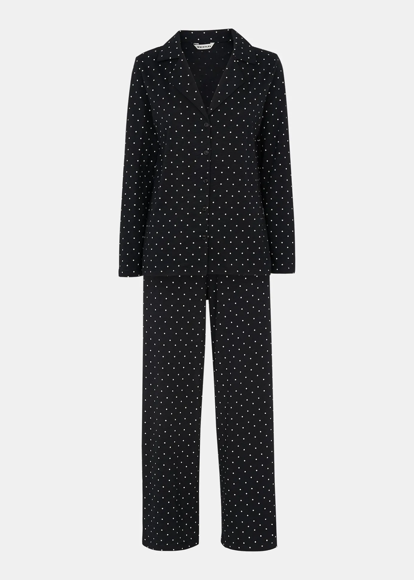 Black Spot Print Pyjama Set