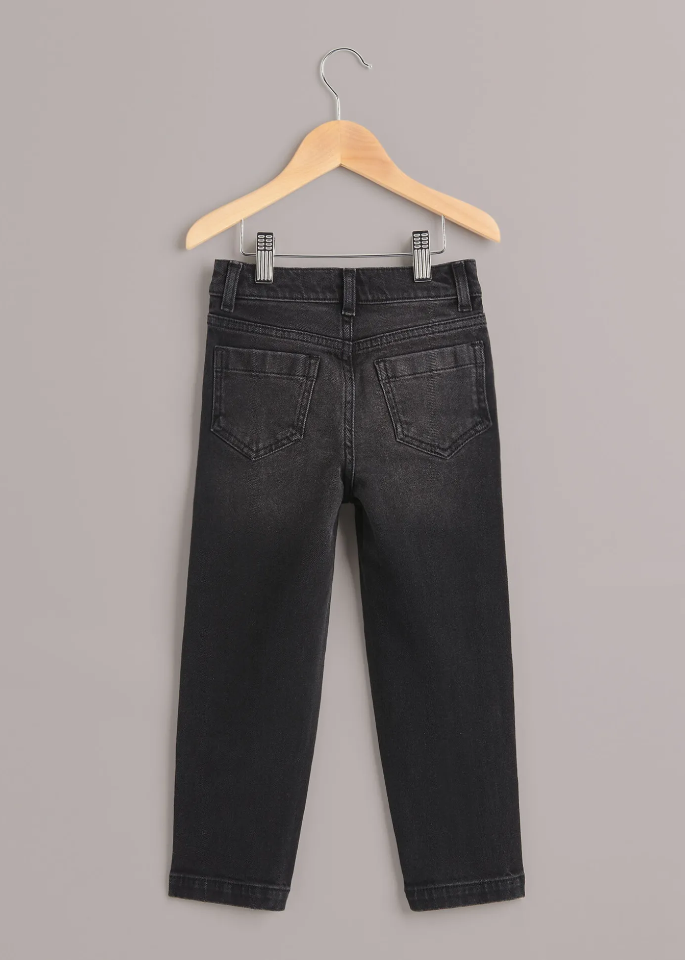 Black Stretch Barrel Leg Jean