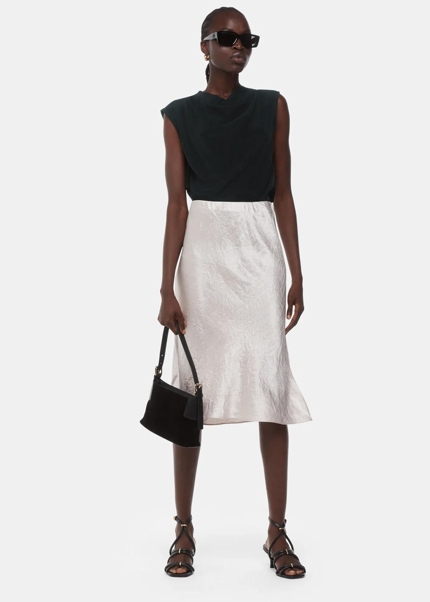Black Textured Sleeveless Tank