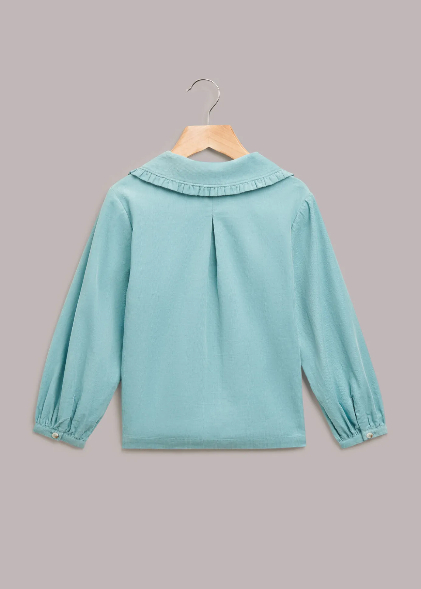 Blue Babycord Collar Top