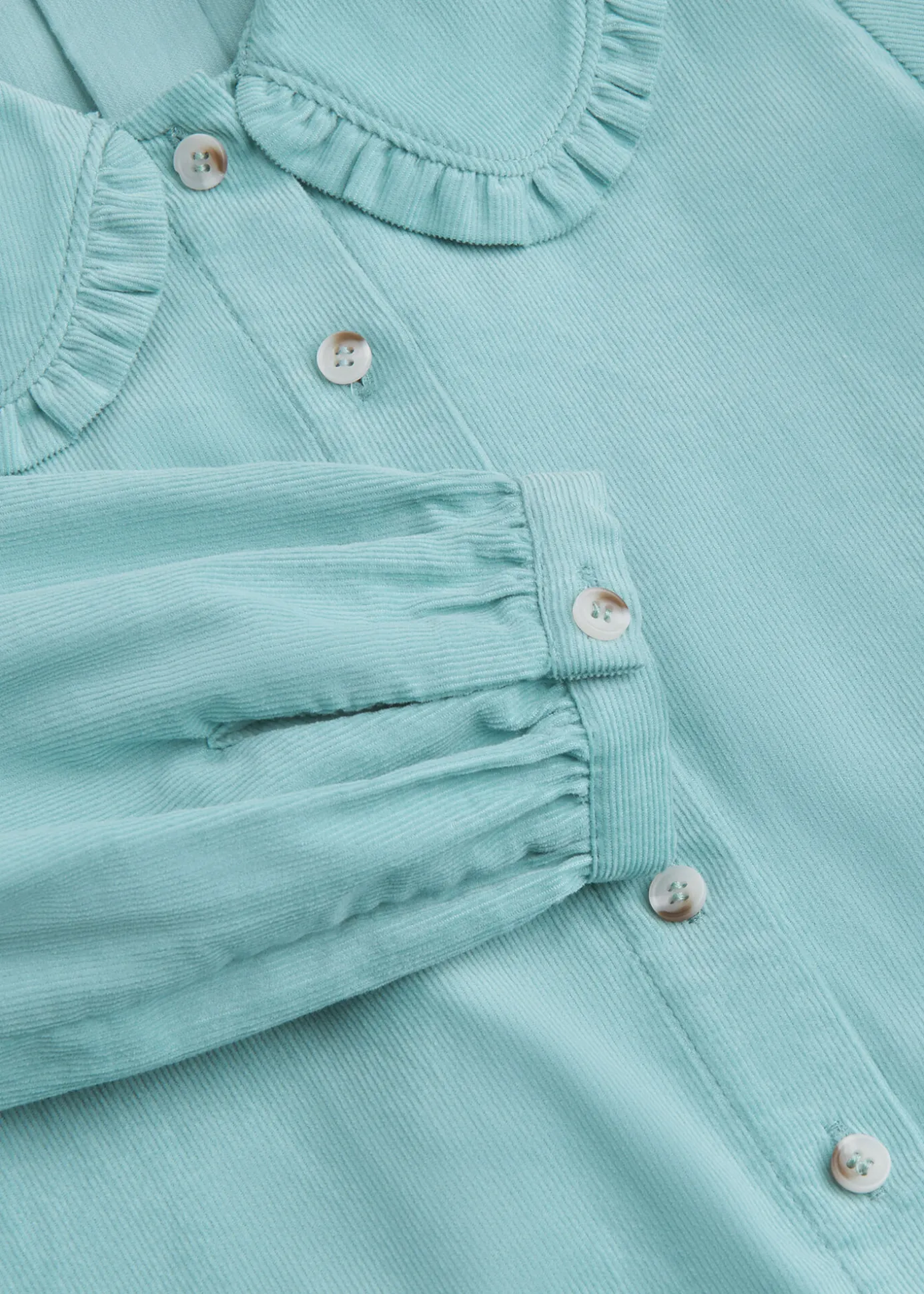 Blue Babycord Collar Top