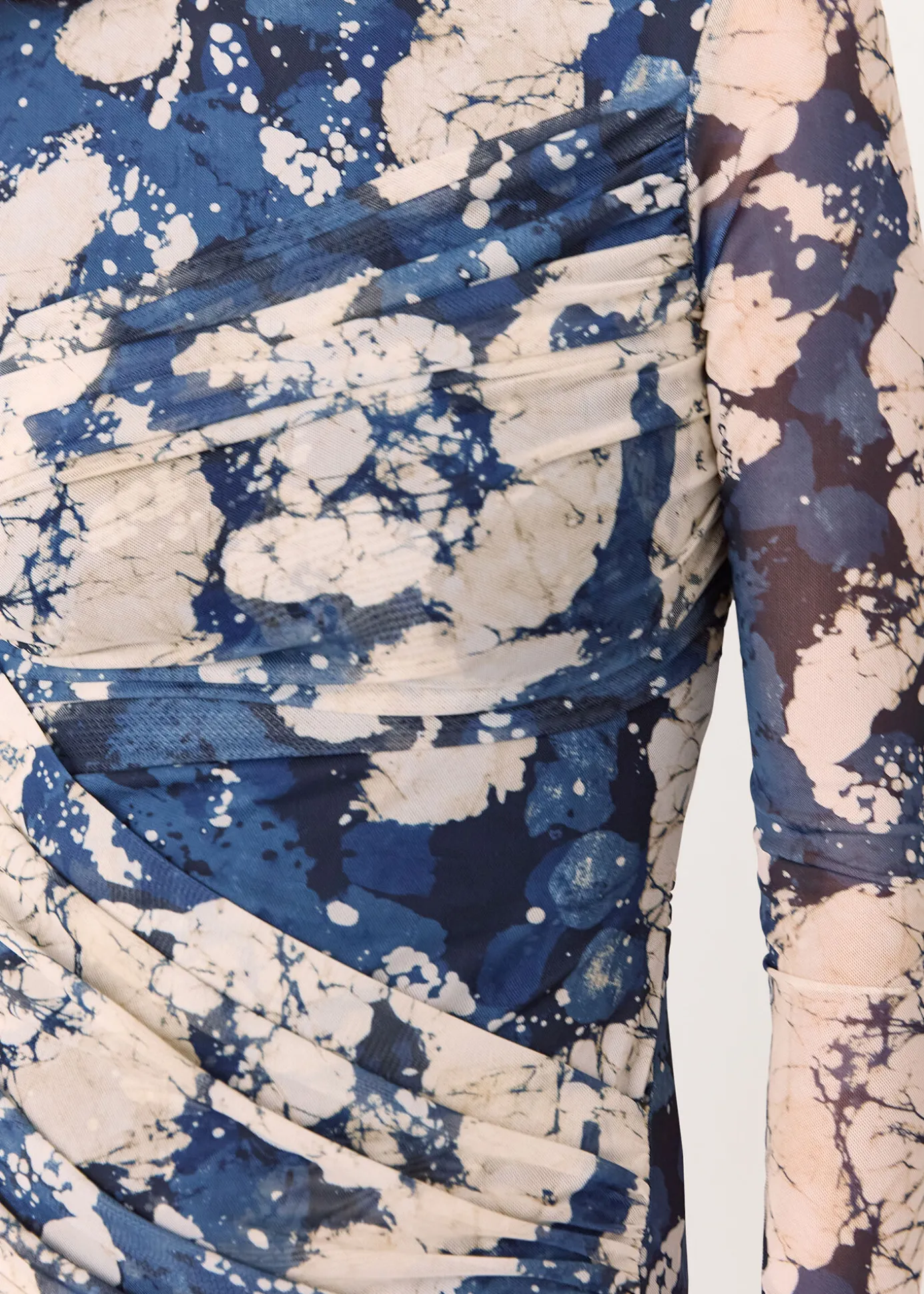 Blue Batik Marble Mesh Dress
