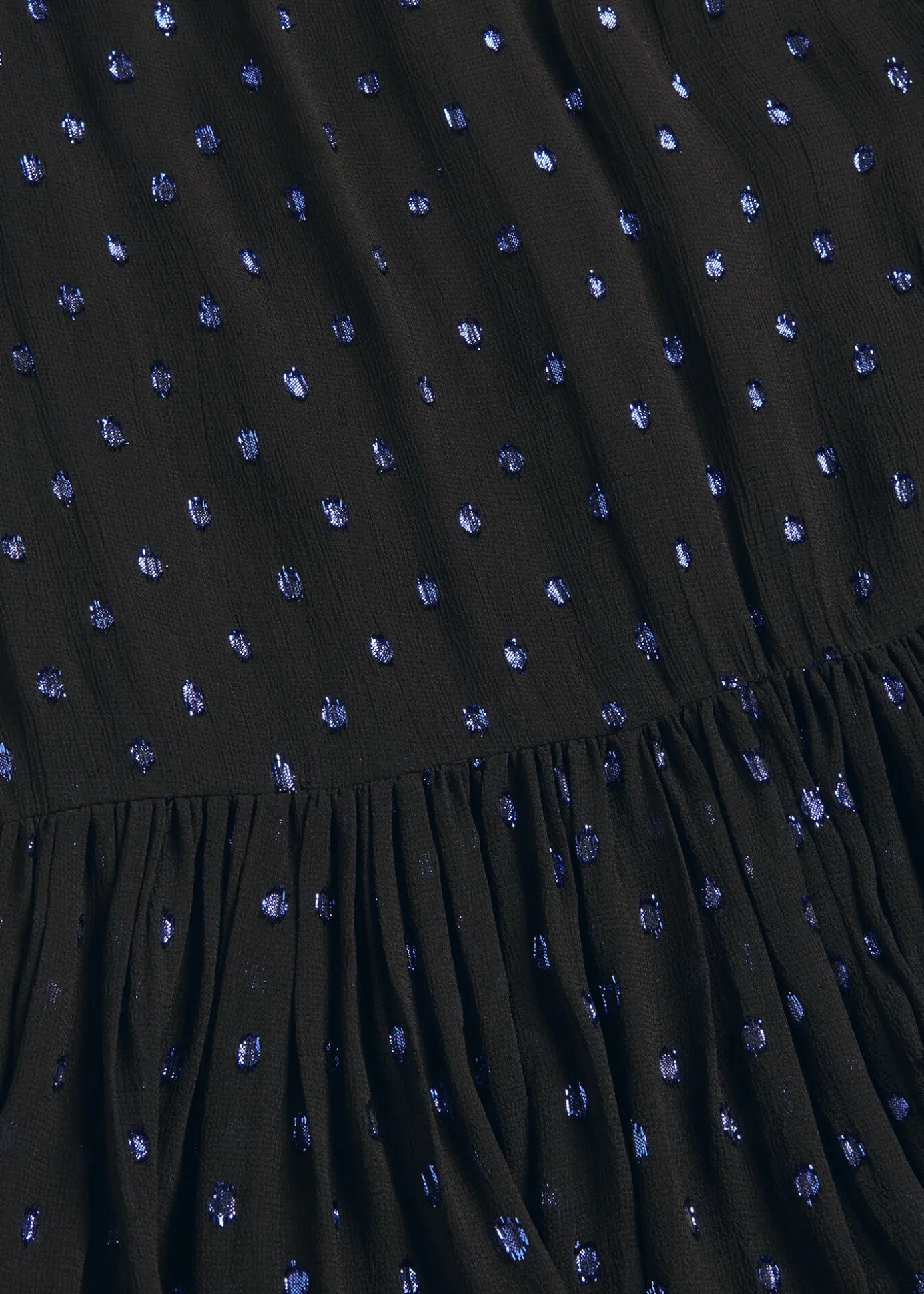Blue Effy Metallic Dobby Dress