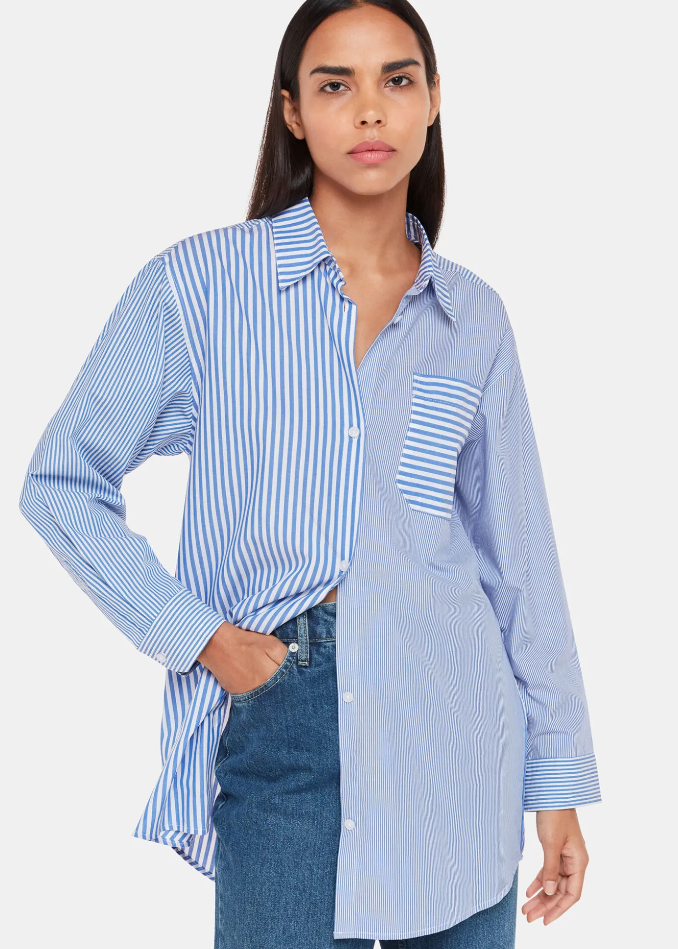 Blue Millie Stripe Oversized Shirt