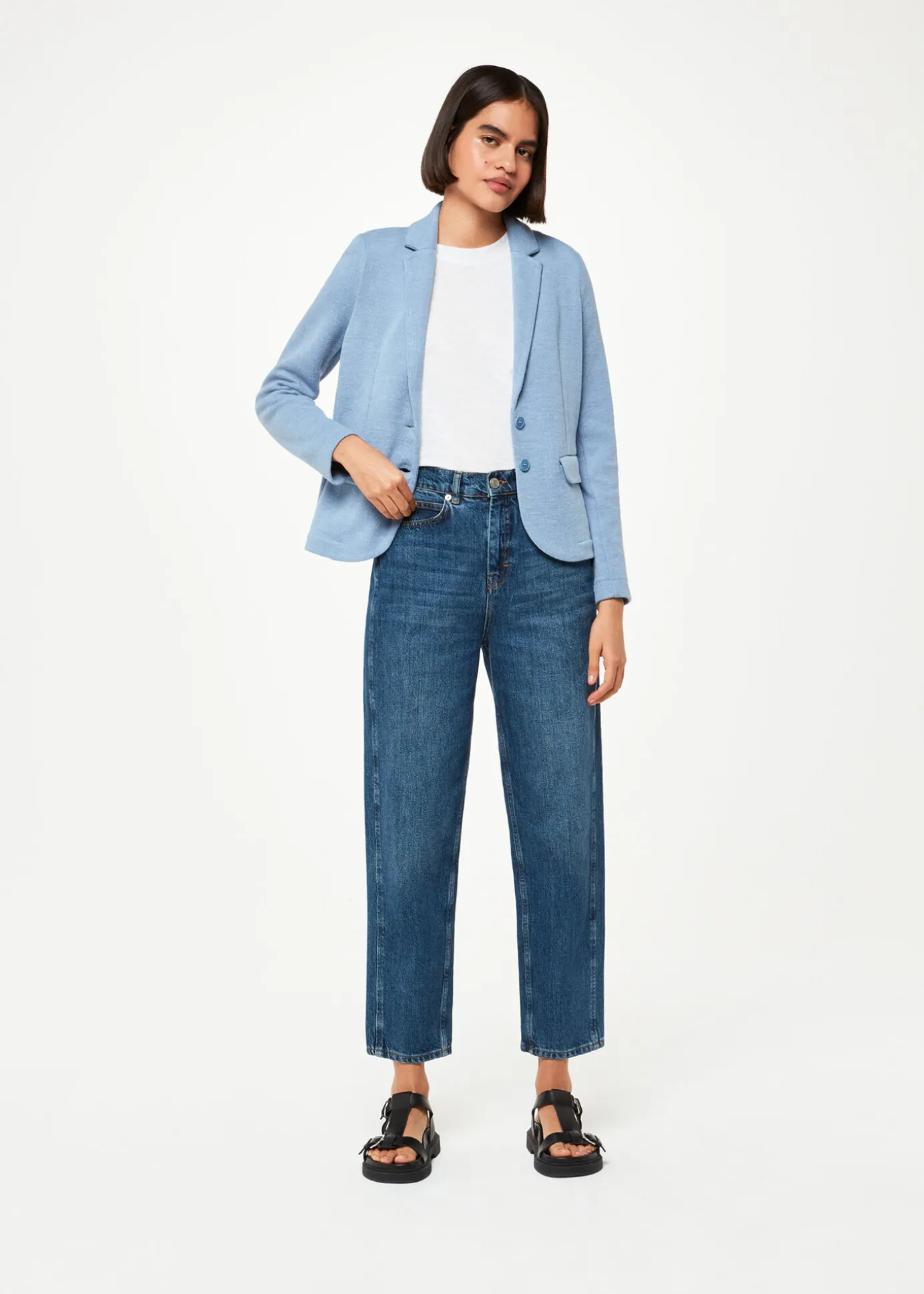 Blue Slim Jersey Jacket