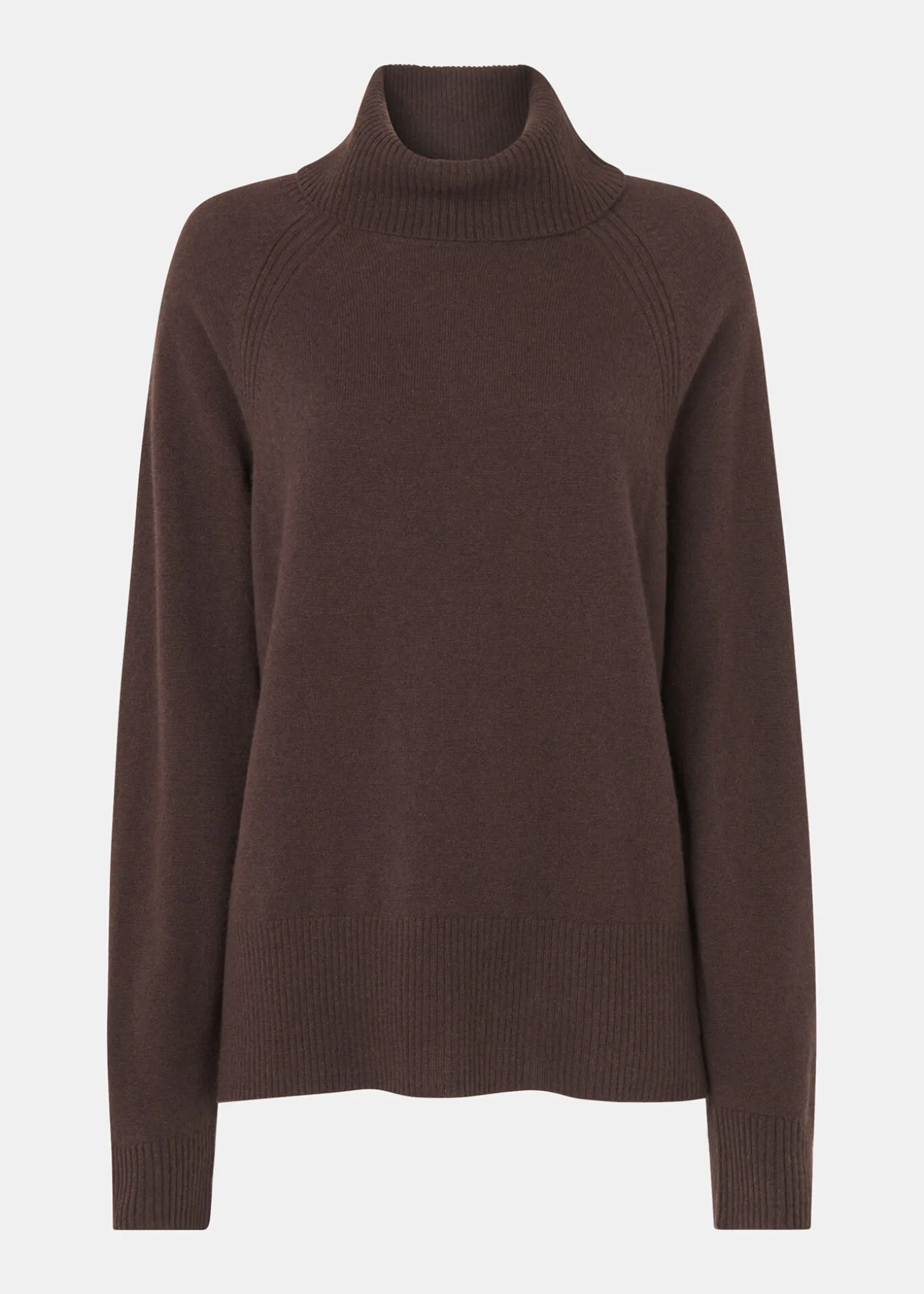Brown Cashmere Roll Neck