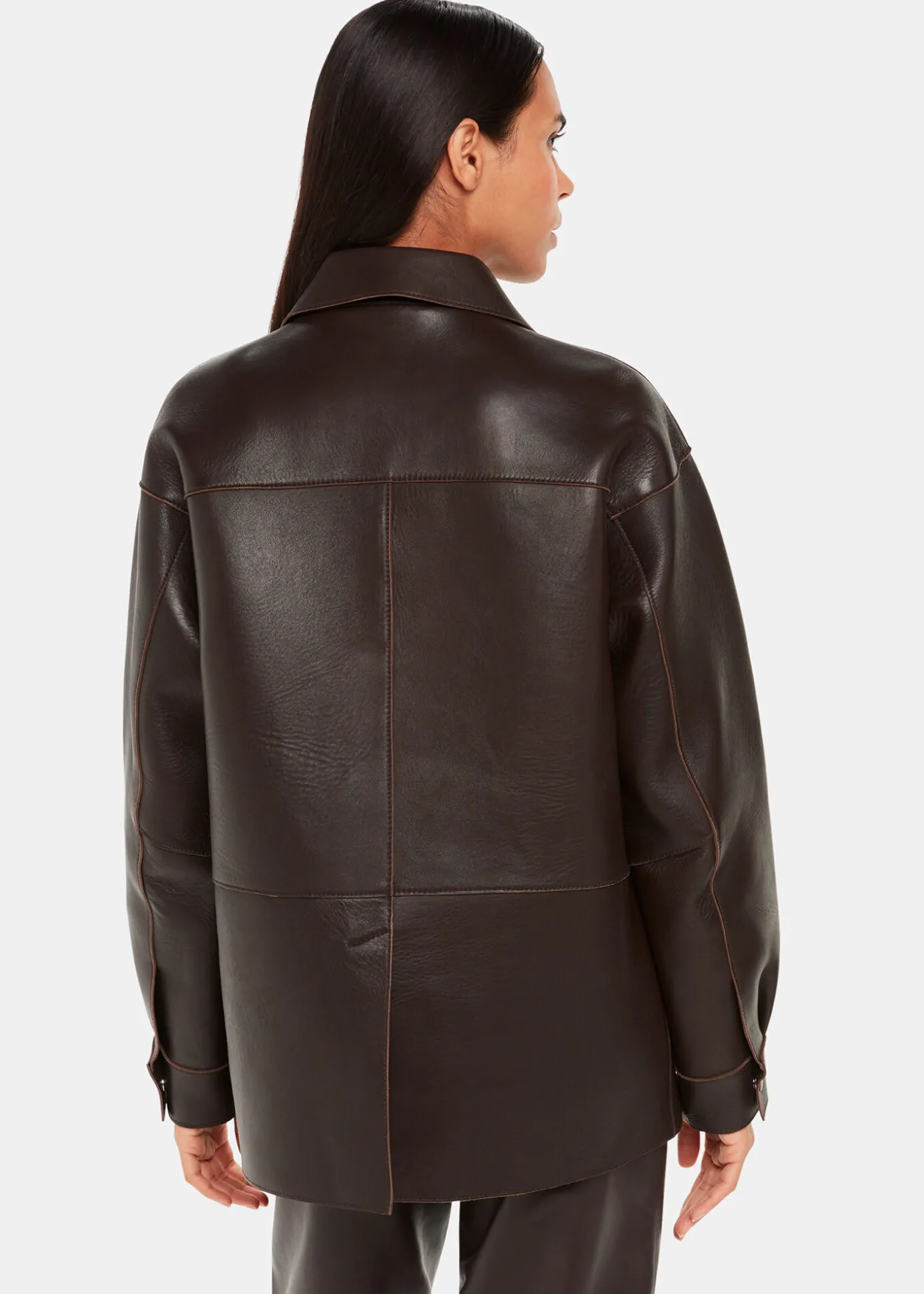 Brown Clean Bonded Leather Jacket