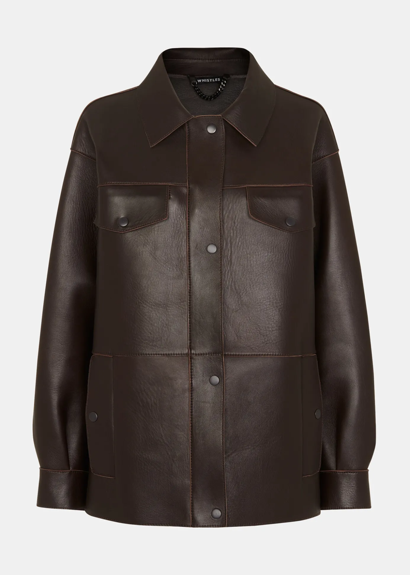 Brown Clean Bonded Leather Jacket