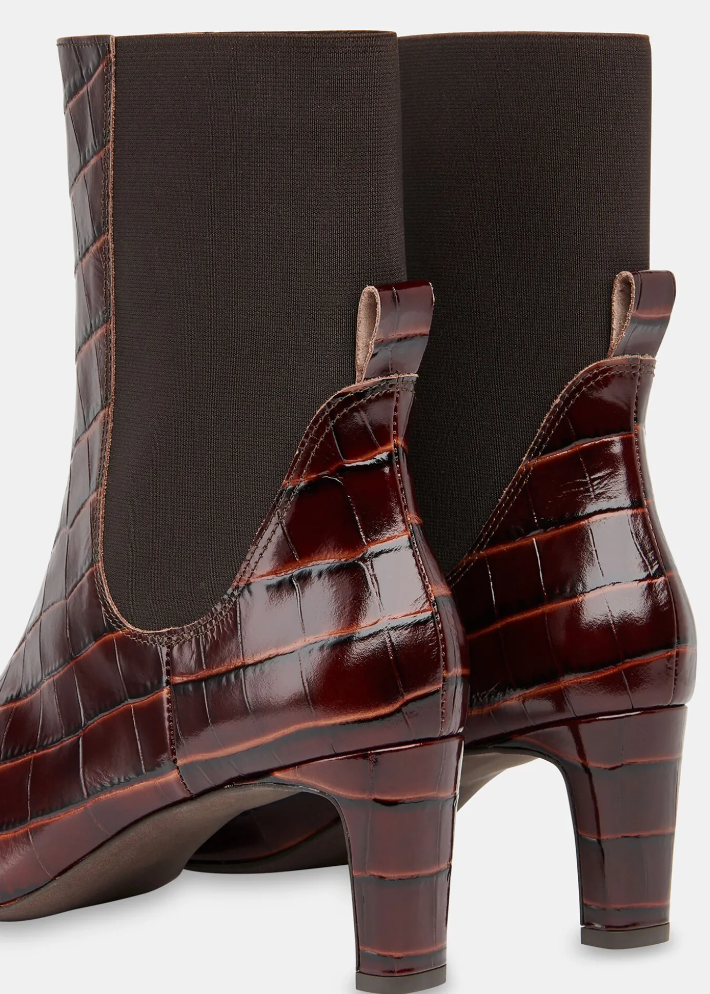 Brown Darla Croc Heeled Boot