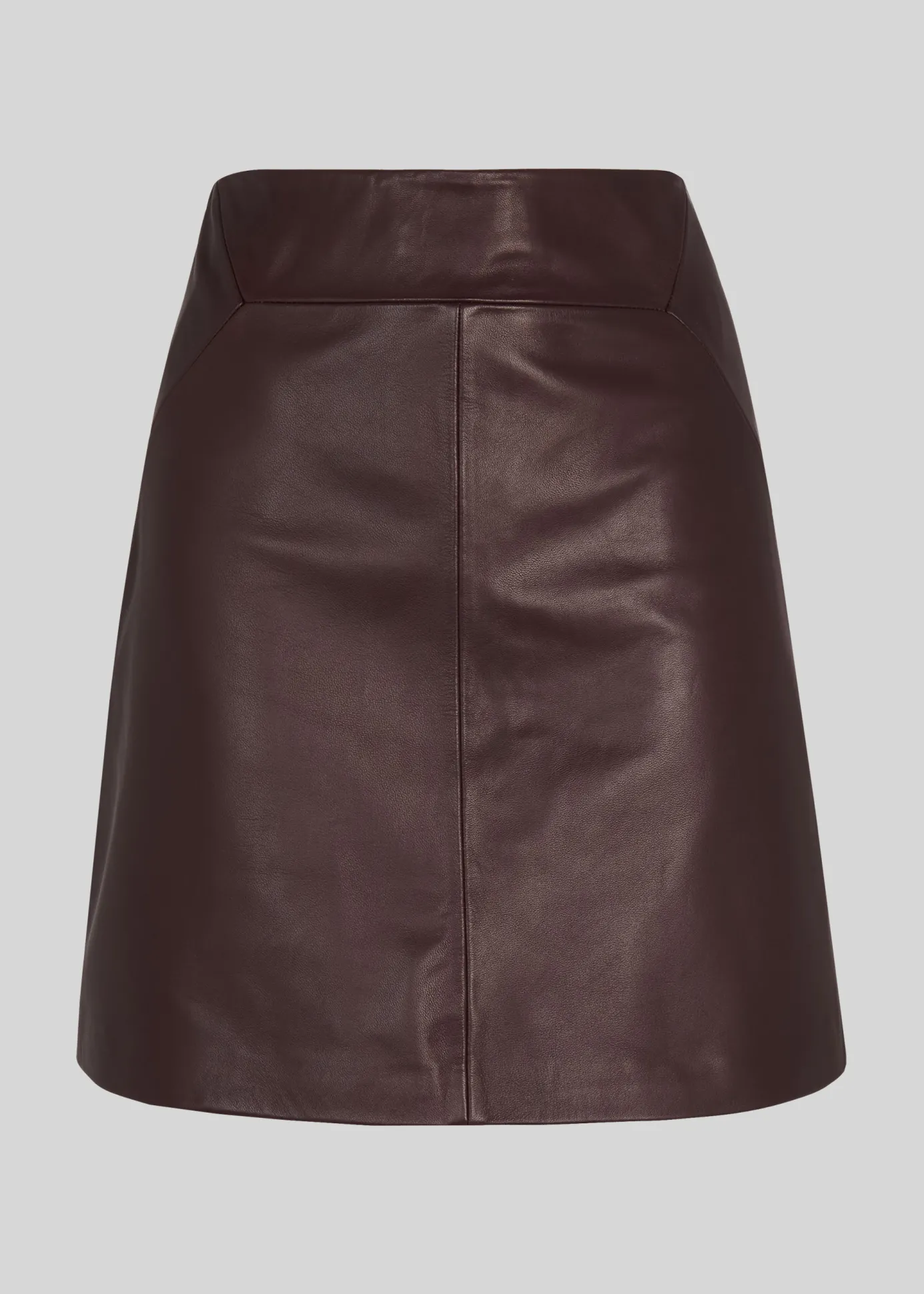 Burgundy Leather A line Skirt