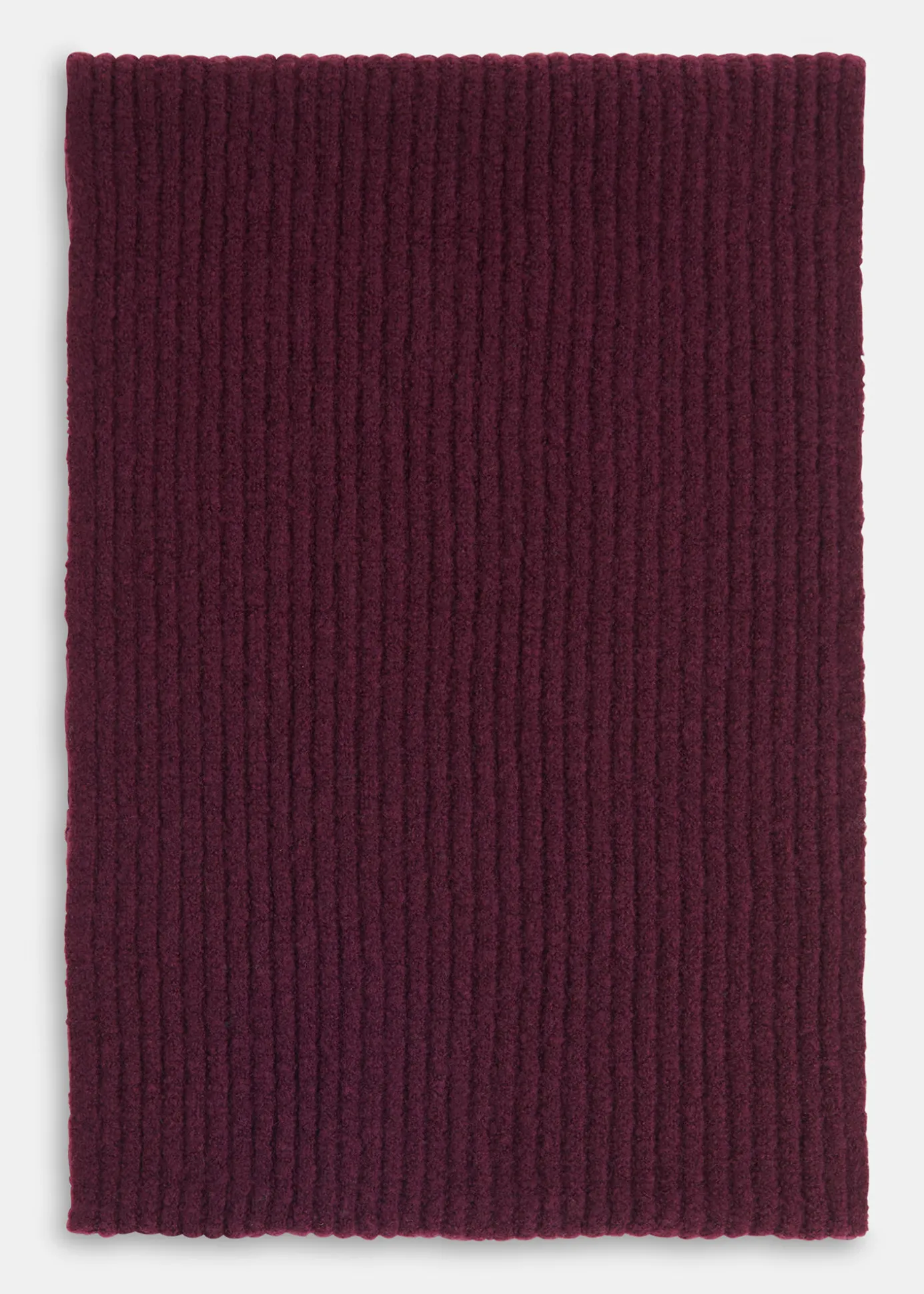 Burgundy Wool Mix Rib Scarf