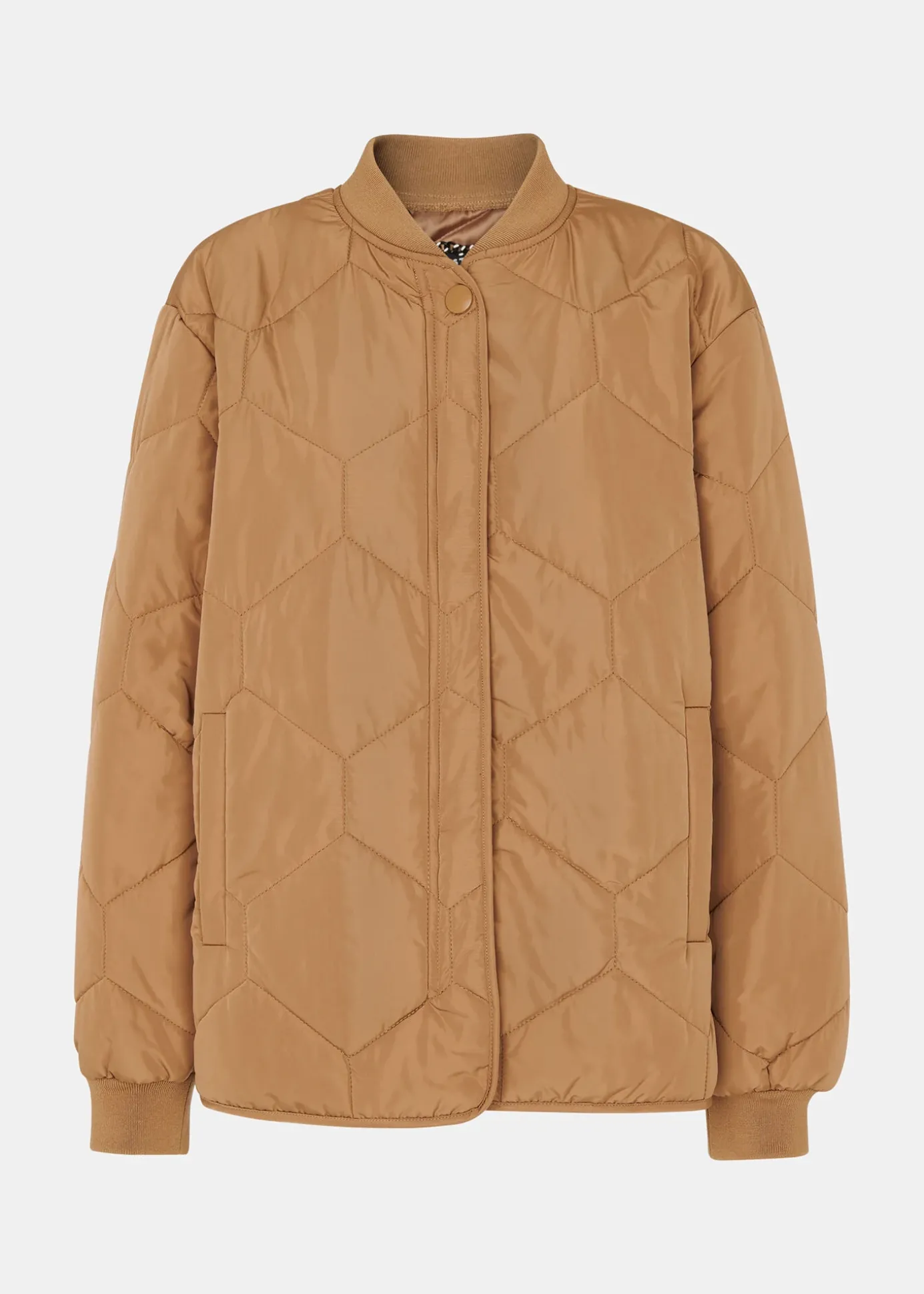 Camel Ida Short Quilted Coat