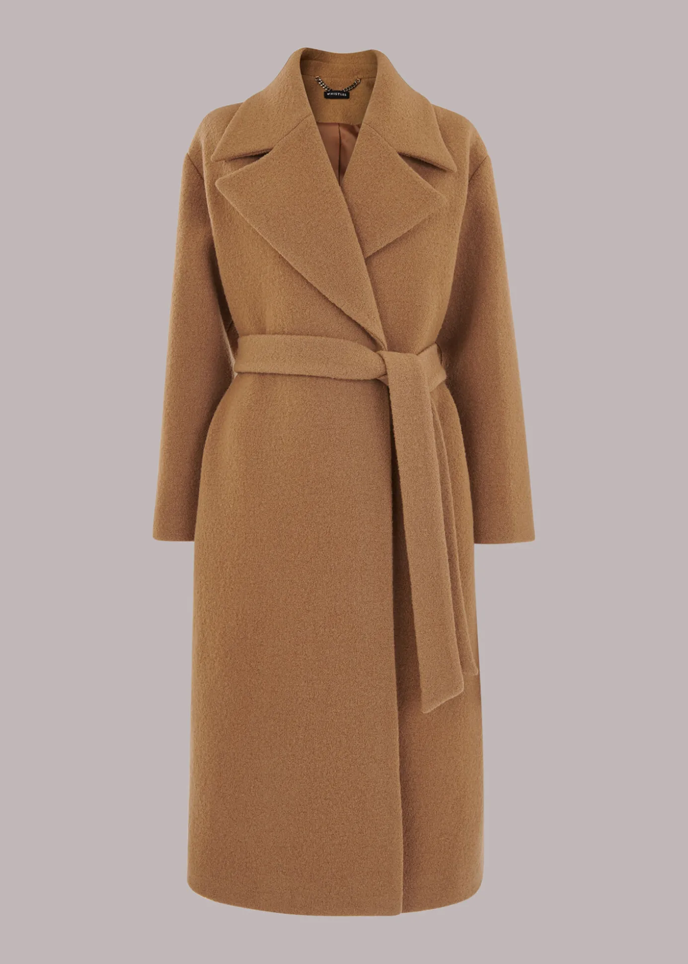 Camel Lorna Wrap Wool Coat
