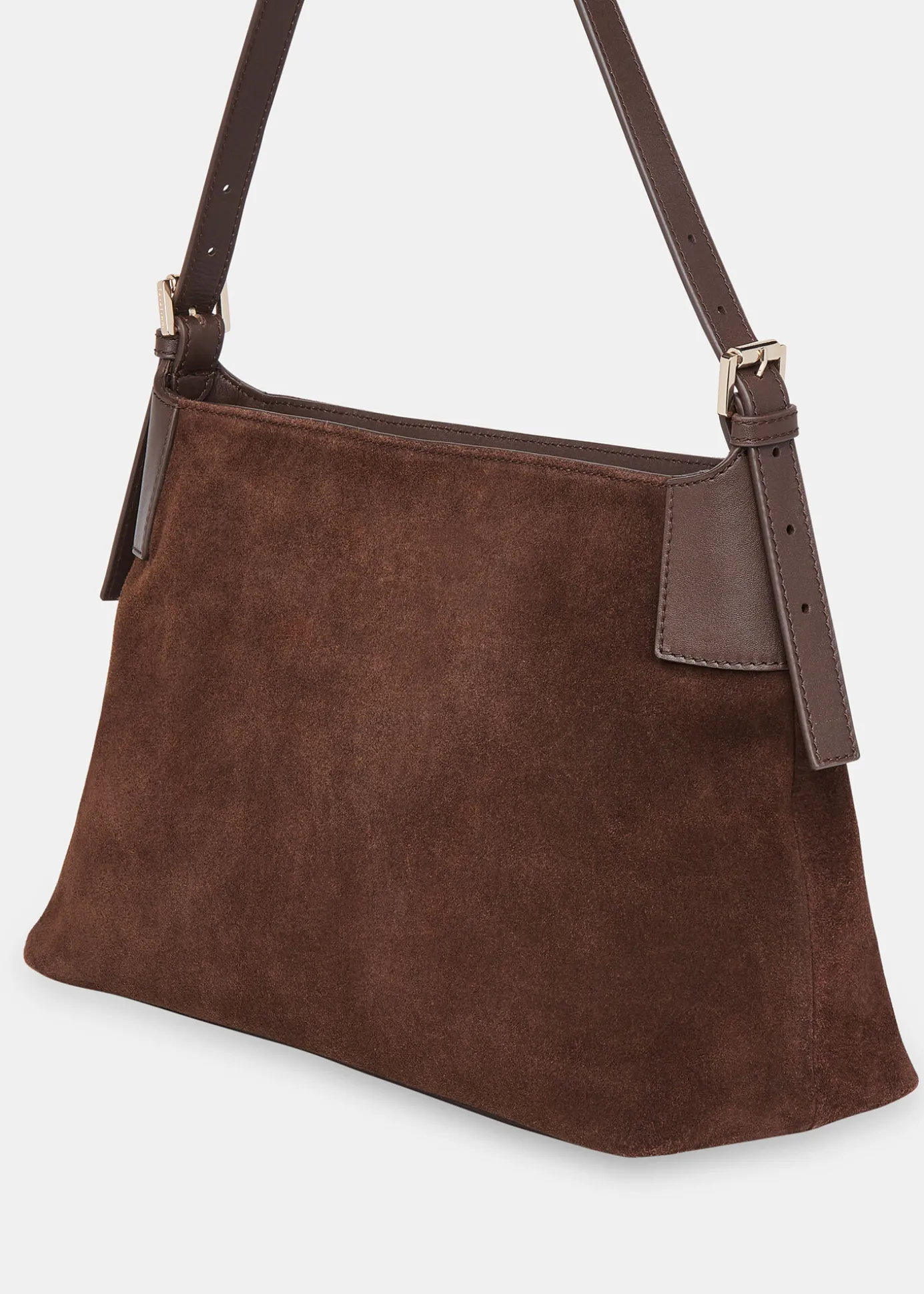 Chocolate Paloma Suede Shoulder Bag